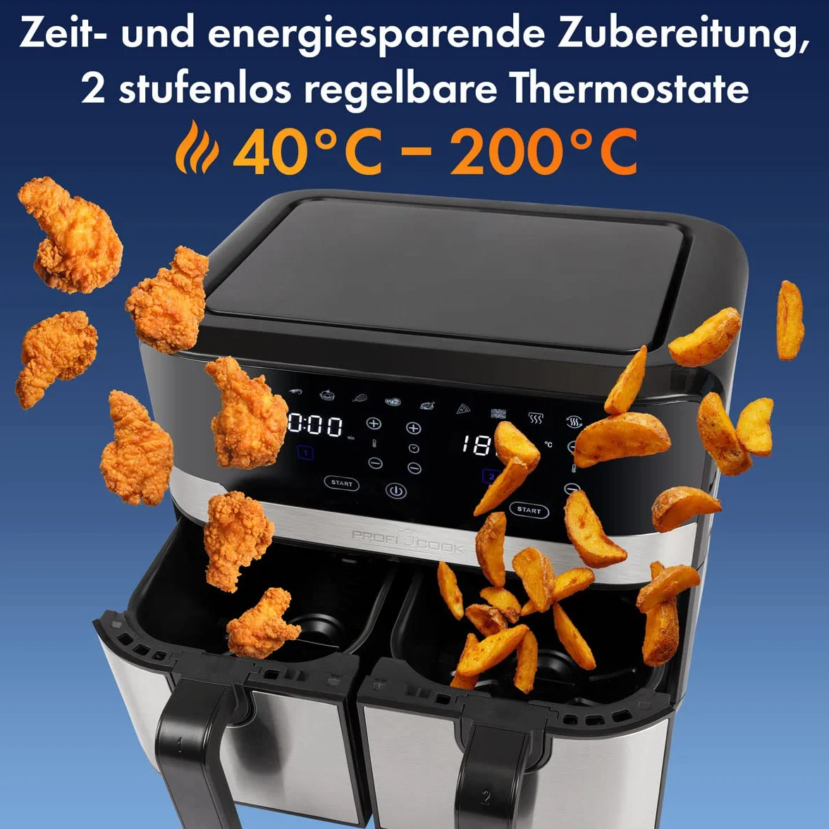 Proficook 501242 Frytkownica, Czarny/Srebrny, 4,5 l