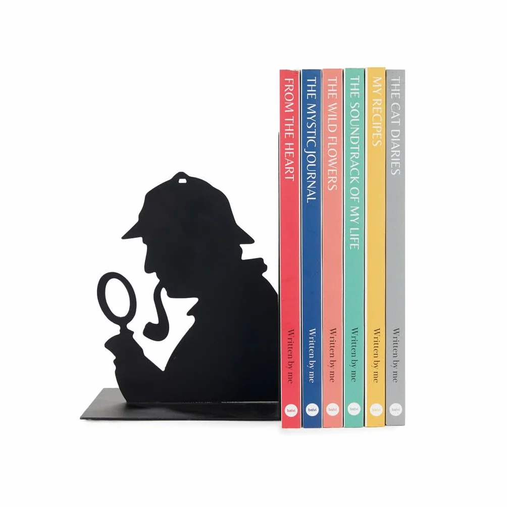 Balvi - Sherlock czarna podpórka na książki z metalu. Oryginalny design