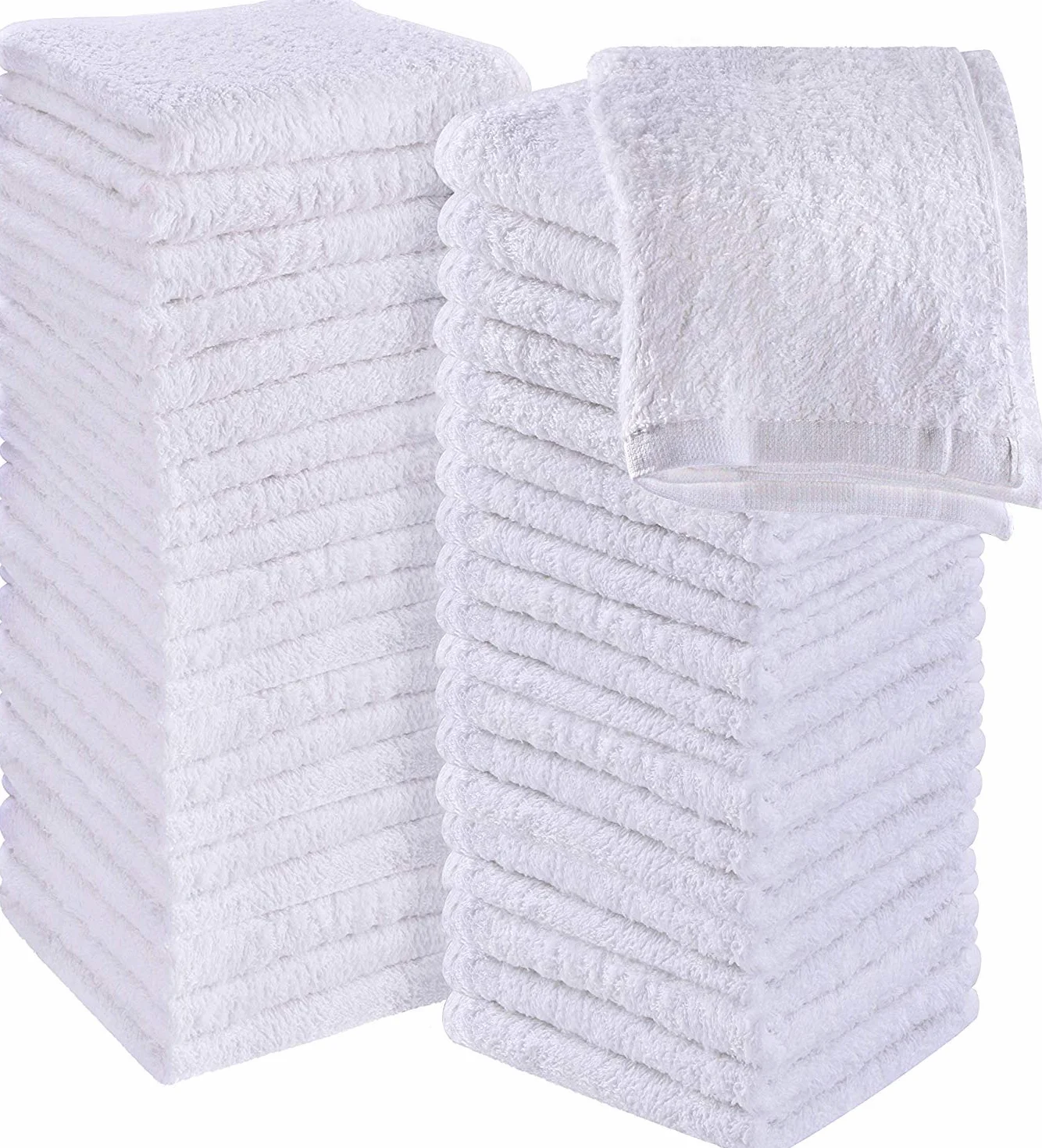 Utopia Towels - Zestaw 60 bawełnianych ręczników do twarzy, 30 x 30 cm, 100% Ring Spun, flanelowe ręczniki do twarzy Premia, bardzo chłonne i miękkie w dotyku ręczniki do rąk (Biały)