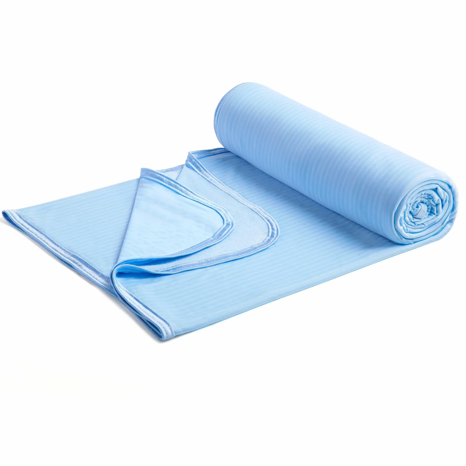 Marchpower Koc chłodzący,bambusowy,rozmiar queen-size,Arc-Chill Q-MAX>0,34, chłodzące włókno, lekki, letni, luksusowy, pochłania ciepło, na nocne poty, oddychający i miękki, na cały sezon, niebieski