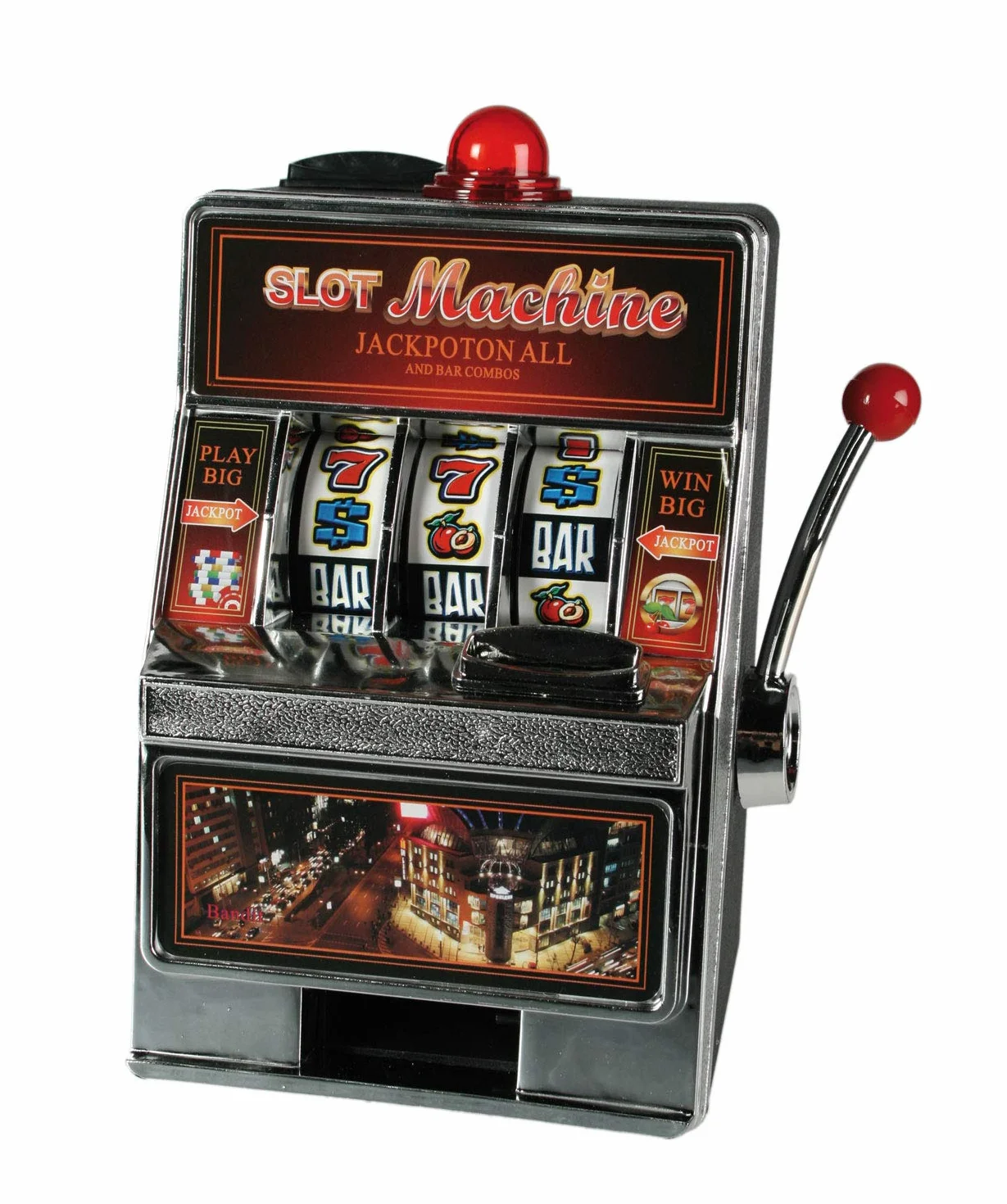 Skarbonka z tworzywa sztucznego automat do gier z dźwiękiem i światłem 19 x 13,5 cm