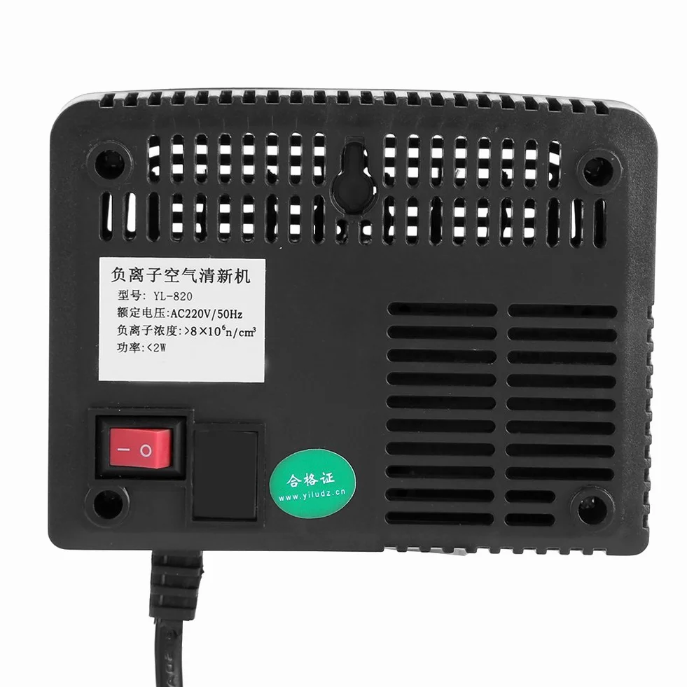 Generator anionów – czarny, inteligentny generator jonów ujemnych, jonizator, oczyszczacz powietrza, wysoka wydajność