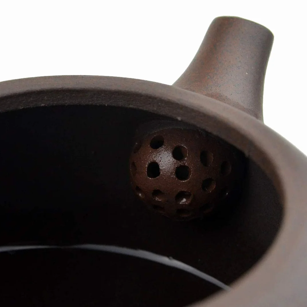 Czajniczek chiński Gongfu cha Xishi Pot 210ml / 7oz z fioletowej gliny Zini na luźną herbatę (Ciemnobrązowy)