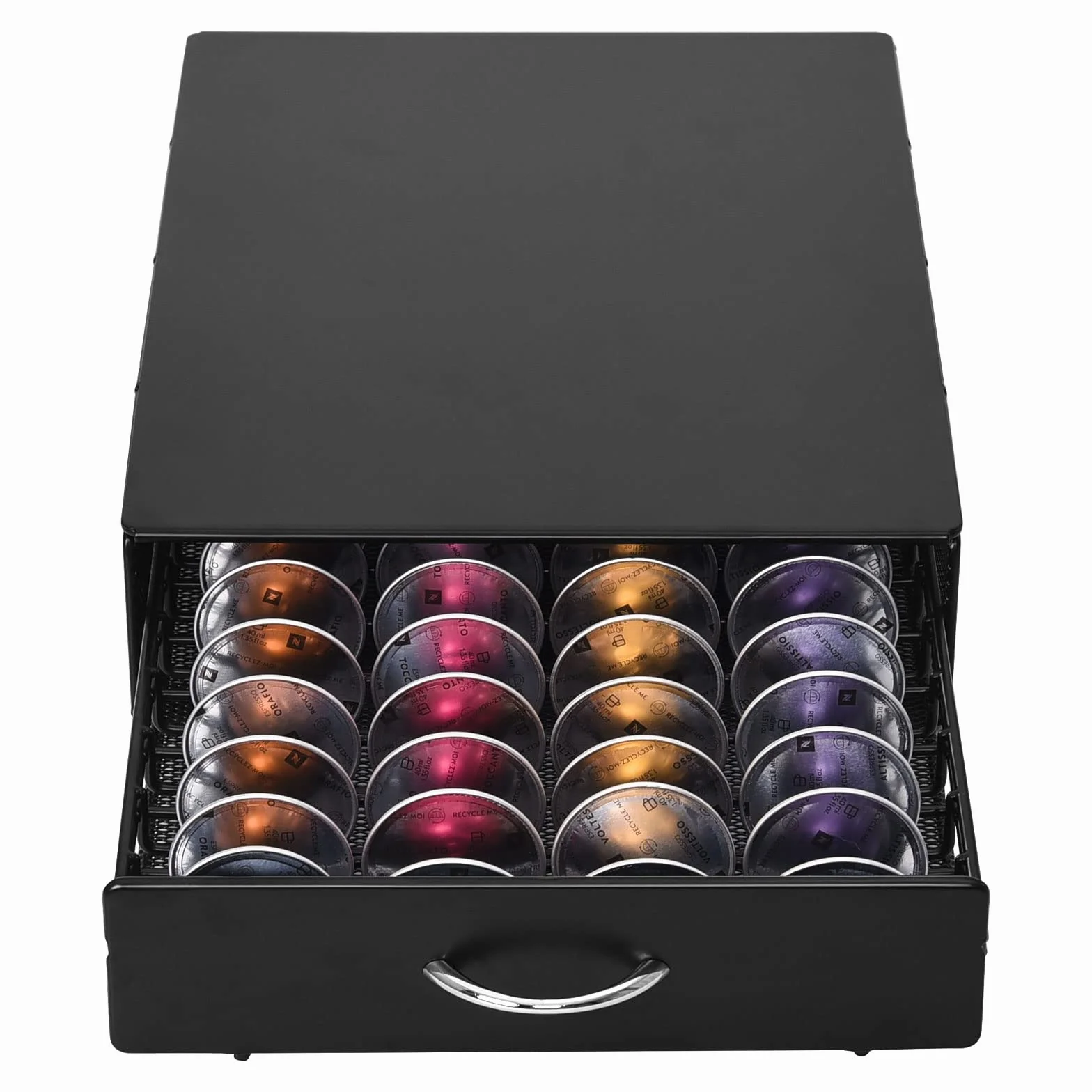 Uchwyt na kapsułki dla 40 PC Nespresso Vertuo kapsułek, Szuflada do przechowywania kapsułek kawy Vertuoline,Czarny.