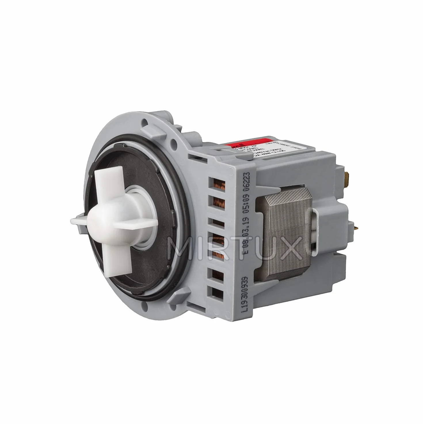 MIRTUX Magnetyczna pompa odpływowa do różnych modeli pralek: Askoll, LG, Otsein, Samsung, Zanussi, Corberó, Gorenje. Model M231 XP 40w - M332 - T2124 - T2107
