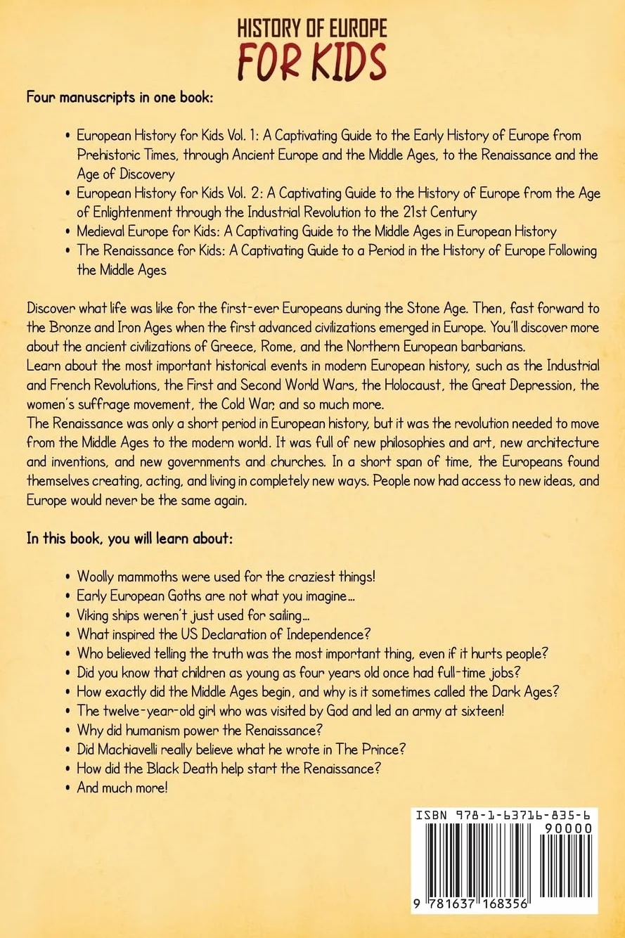 History of Europe for Kids: A Captivating Guide to European History, the Medieval Period, and Renaissance