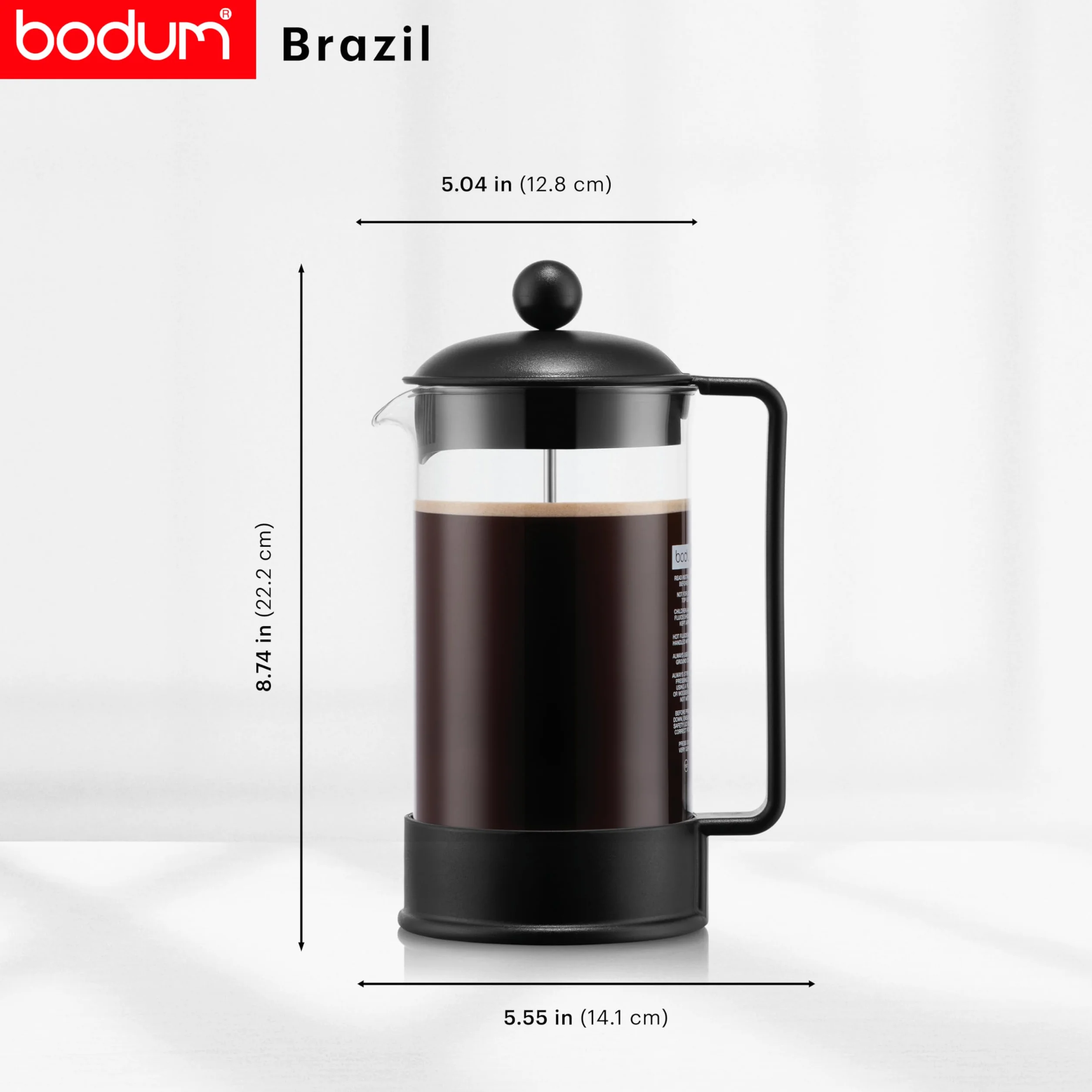 Bodum BRAZIL:,1548-01, zaparzacz do kawy, AA88 filiżanek, 1 l, czarny