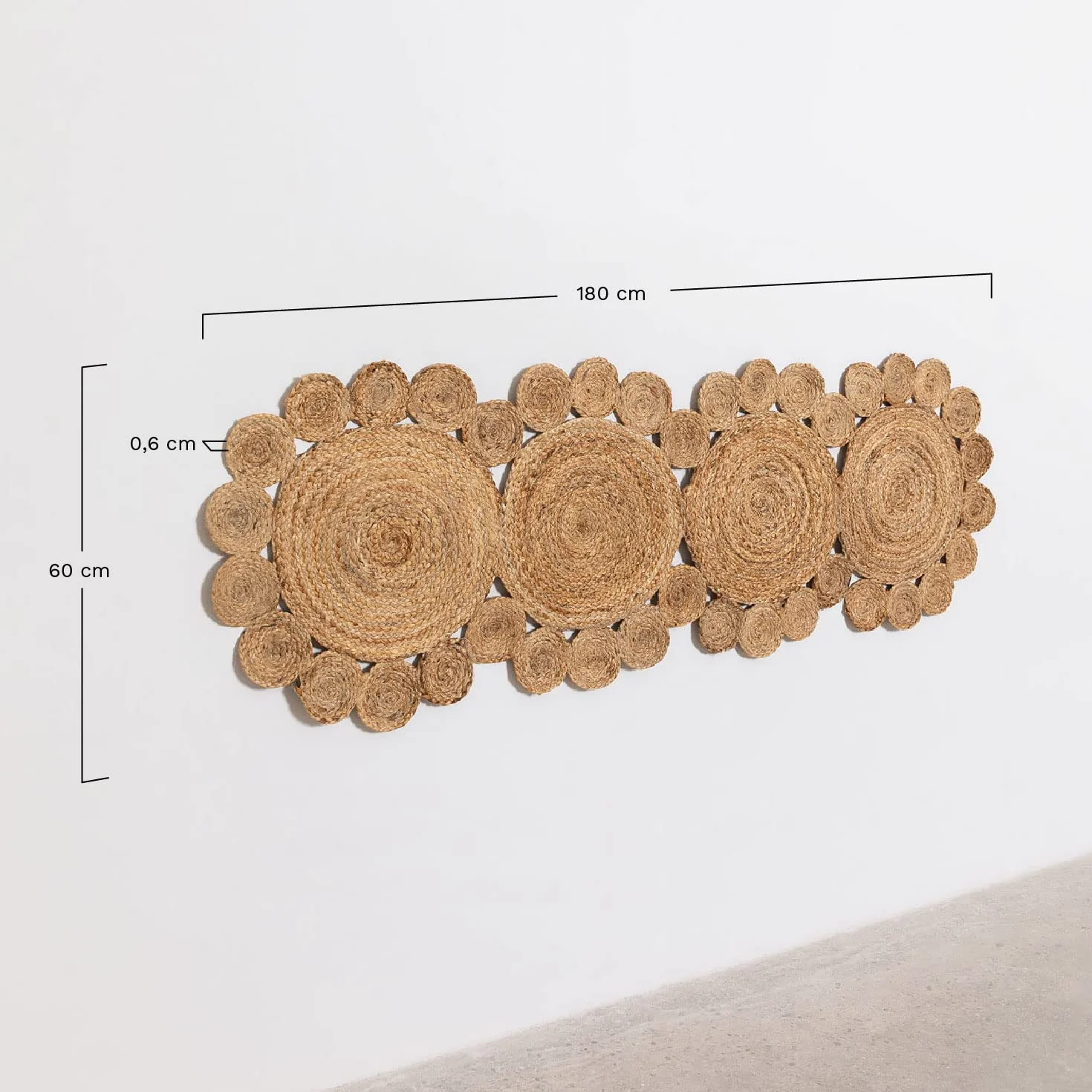 SKLUM Zagłówek z juty Otilie do łóżka 150 cm 150 cm