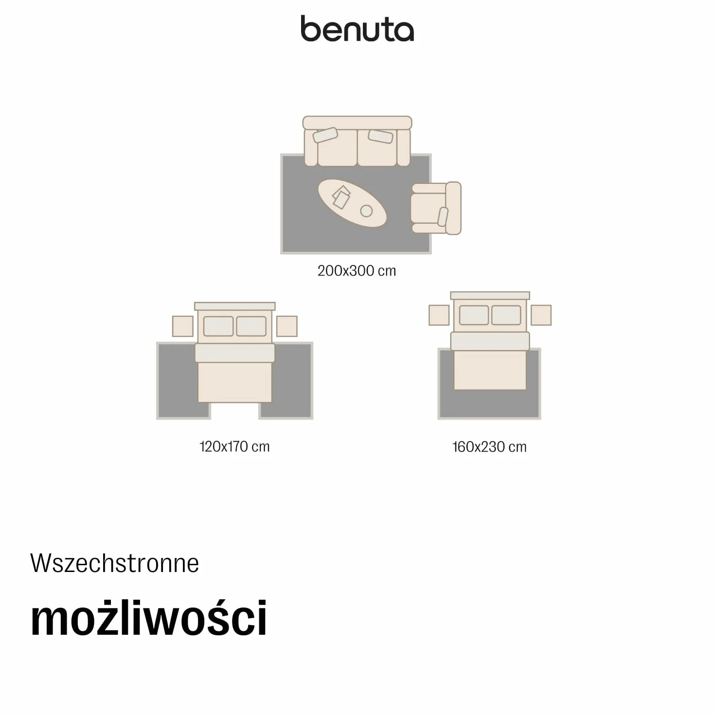 benuta Basic Bawełniany Dywan Tom - Szary/Kremowy 80x250 cm - Ręcznie tkany salon - 100% recykling bawełna - Ogrzewanie podłogowe