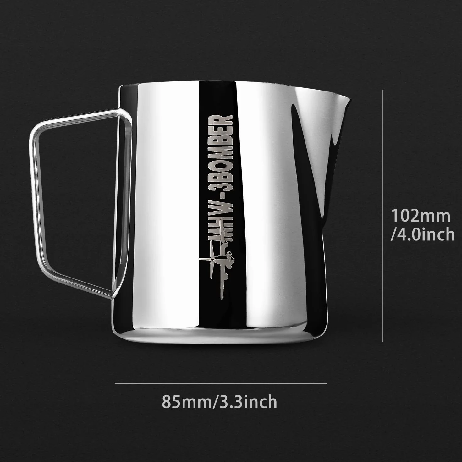 MHW-3BOMBER Dzbanek na mleko 500 ml, ze stali nierdzewnej, profesjonalny dzbanek na mleko dla baristy, dzbanek do spieniania mleka do espresso i latte art, z ujściem Hawksbill, akcesoria barista,