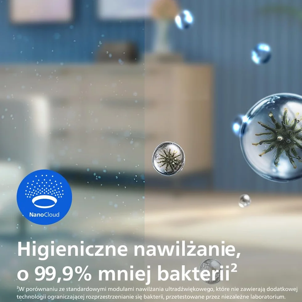 Philips Oryginalny filtr do nawilżacza powietrza serii 2000 HU2510, technologia NanoCloud, higieniczne nawilżanie, redukcja bakterii, skuteczność i żywotność 6 miesięcy, biały (FY1190/30)