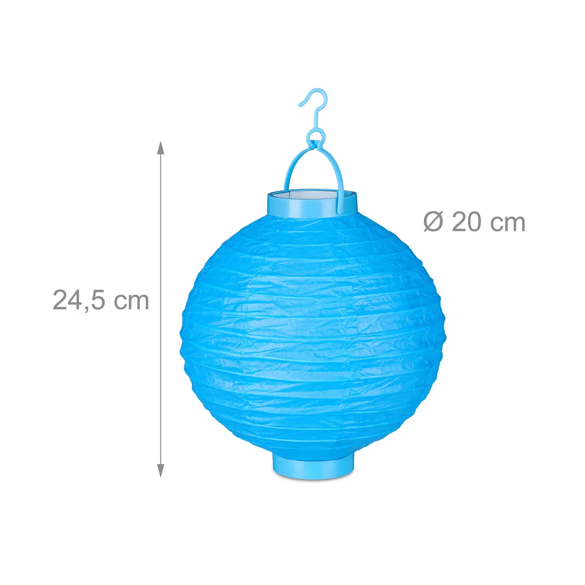 Relaxdays Kolorowe lampiony LED, 10 sztuk, zasilanie bateryjne, do użytku na zewnątrz i wewnątrz, do zawieszenia, papierowe latarnie Ø 20 cm, kolorowe