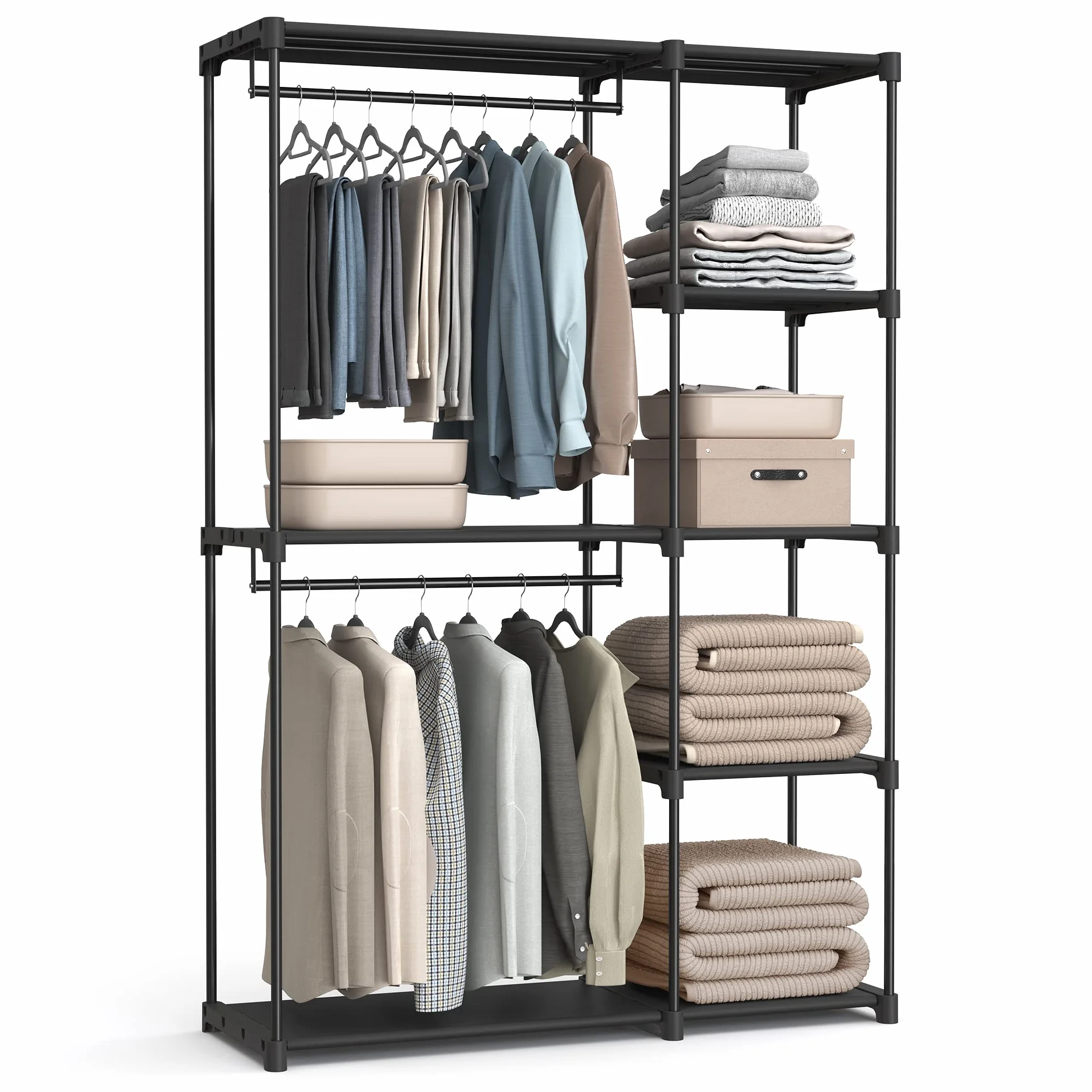 SONGMICS Otwarta szafa wolnostojąca 43 x 124 x 182 cm czarny RYG026B02