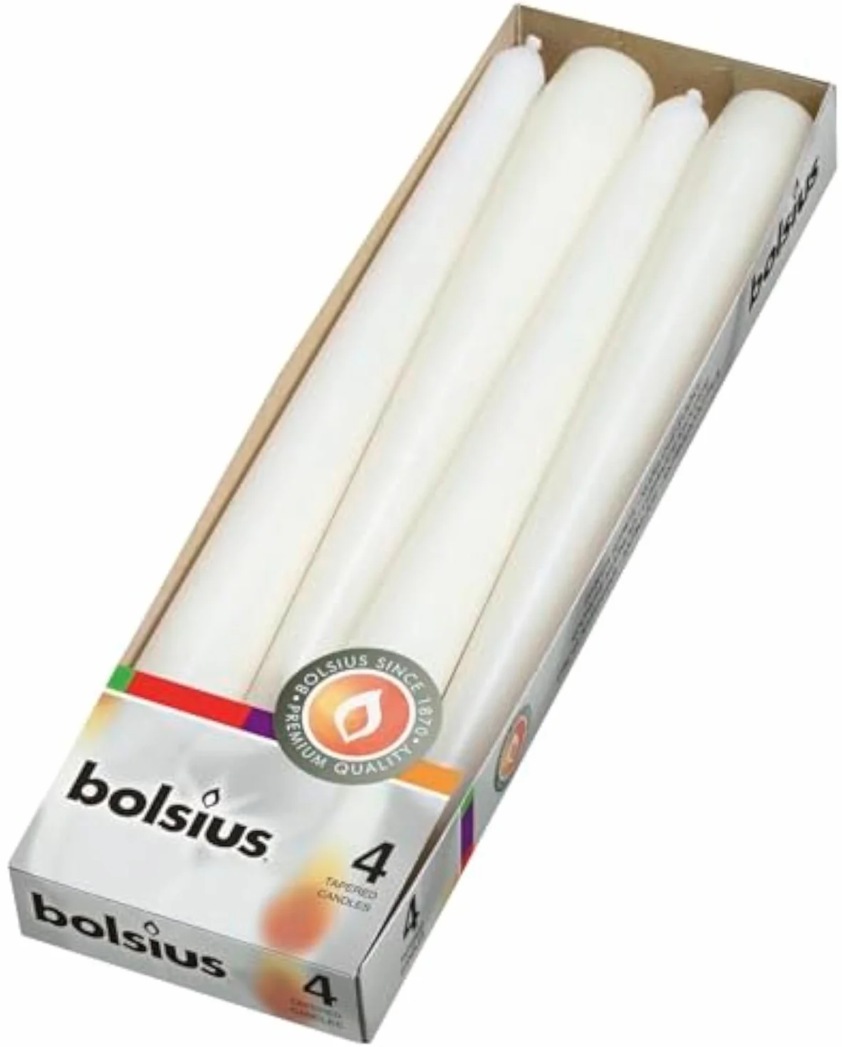 Bolsius 103600350902 Świeca obiadowa, wosk parafinowy, biały