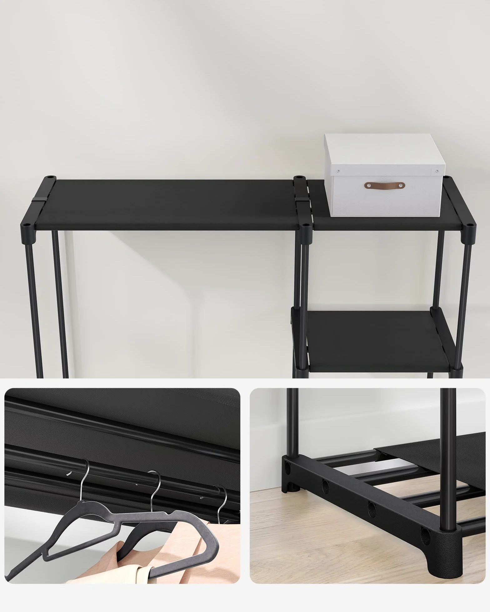 SONGMICS Otwarta szafa wolnostojąca 43 x 124 x 182 cm czarny RYG026B02