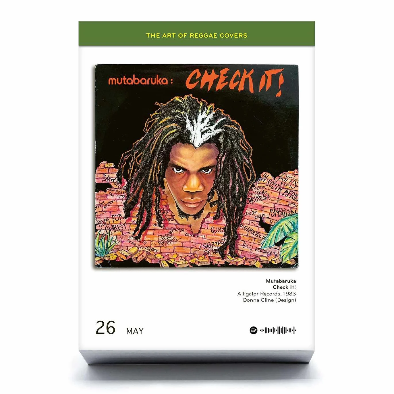 The Art of Reggae Covers: Tagesabreißkalender mit 366 Best-of Reggae Vinyl Covern aus über 6 Jahrzehnten. Zusätzlich mit praktischen Spotify Codes.