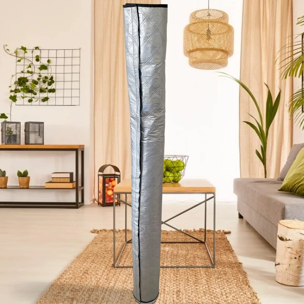 Przenośna osłona węża klimatyzatora, izolacja cieplna, aluminiowa osłona węża wydechowego, uniwersalne dopasowanie zarówno o średnicy 12,7 cm, jak i 15 cm