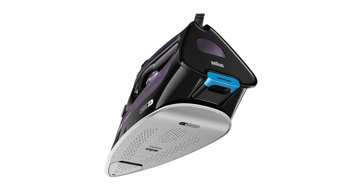 Braun TexStyle 9 SI9661VI żelazko parowe z technologią FreeGlide 3D, żelazko pionowe, funkcja zapobiegająca kapaniu, zbiornik 330 ml, 260 g/min, 3200 W, fioletowy