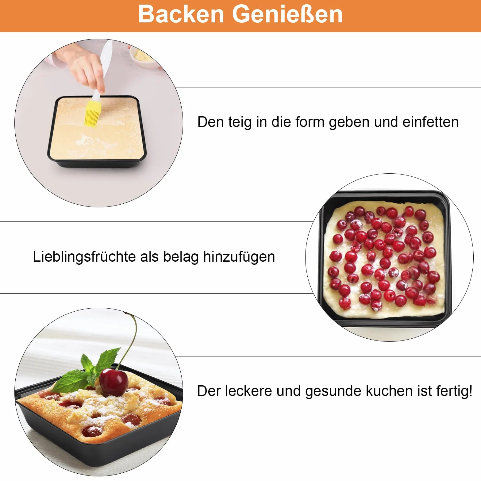 APOMOONS 2 sztuki blach do pieczenia ciast, stal nierdzewna, z powłoką zapobiegającą przywieraniu, kwadratowa forma do ciasta, lasagne, z żółtym pędzlem do oleju, łatwa do czyszczenia, 22 x 22 x 5,5