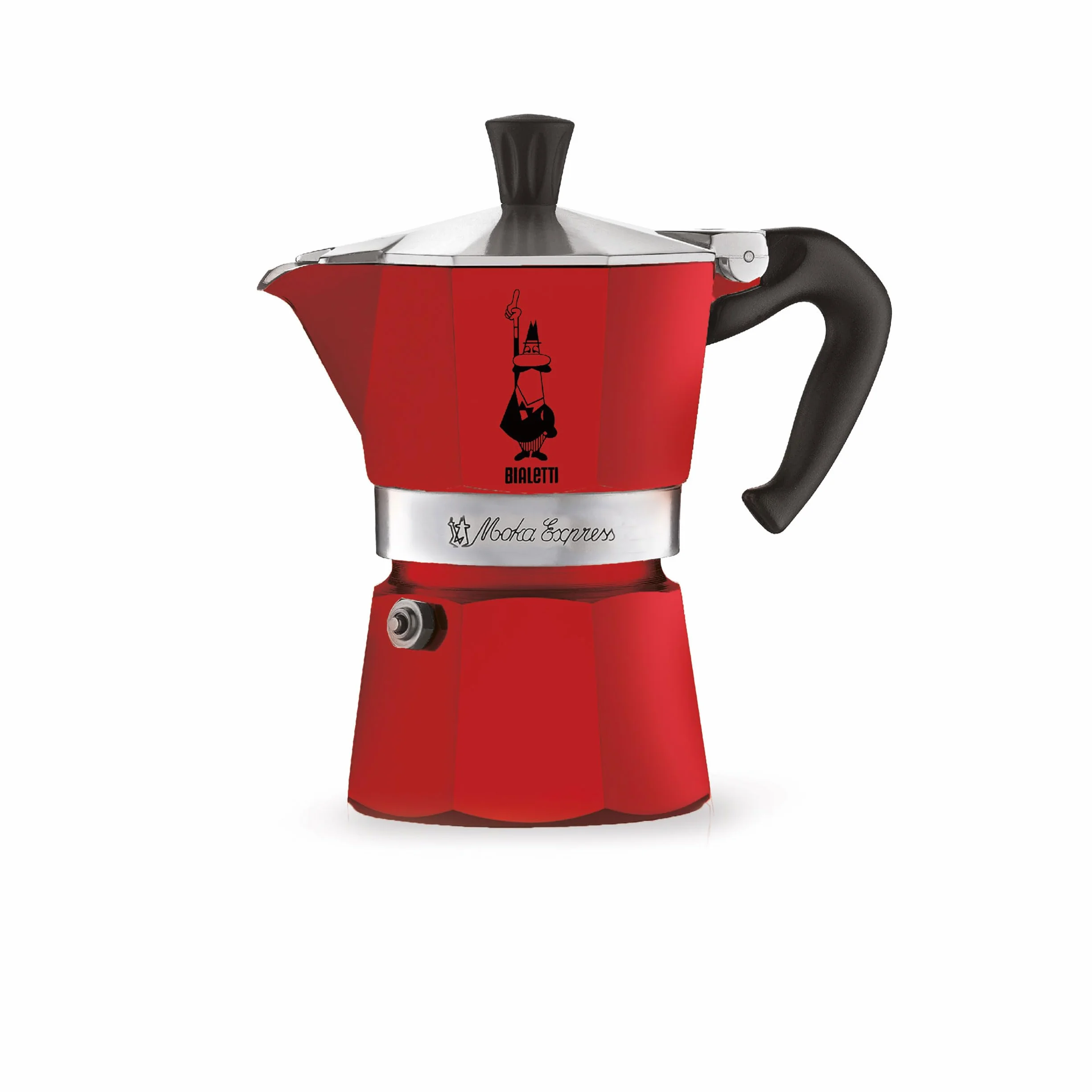 Bialetti – Moka Express: Klasyczna Kawiarka Do Przygotowywania Prawdziwej Włoskiej Kawy, 1 Filiżanka (60 Ml), Aluminiowa, Czerwony