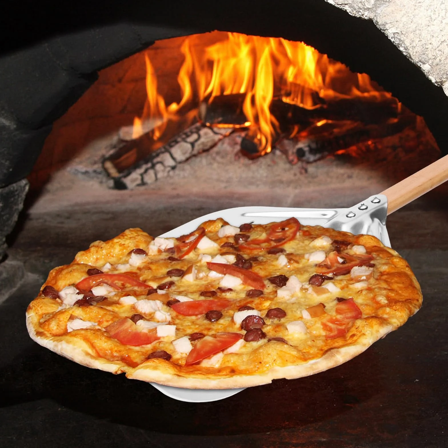 Łopatka do pizzy 40 * 30 cm 12 cali z dużą powierzchnią i zdejmowanym uchwytem Łopatka do pizzy