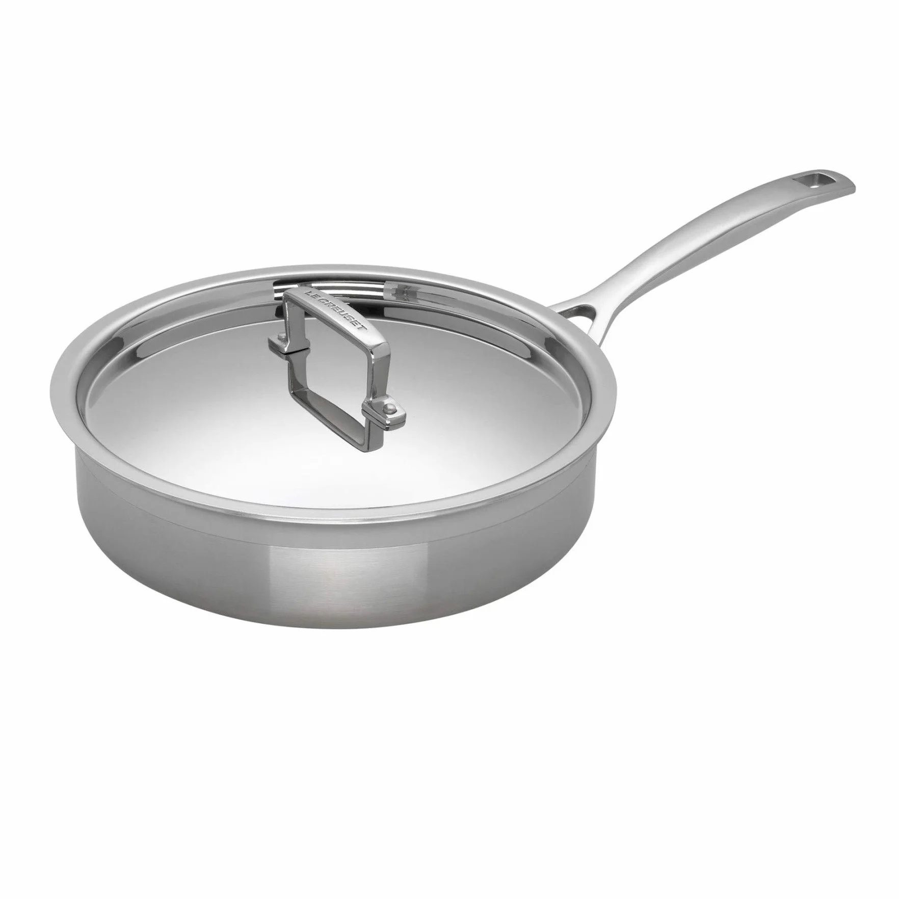 Le Creuset 3-warstwowa patelnia ze stali nierdzewnej z pokrywką, 24 x 6,5 cm