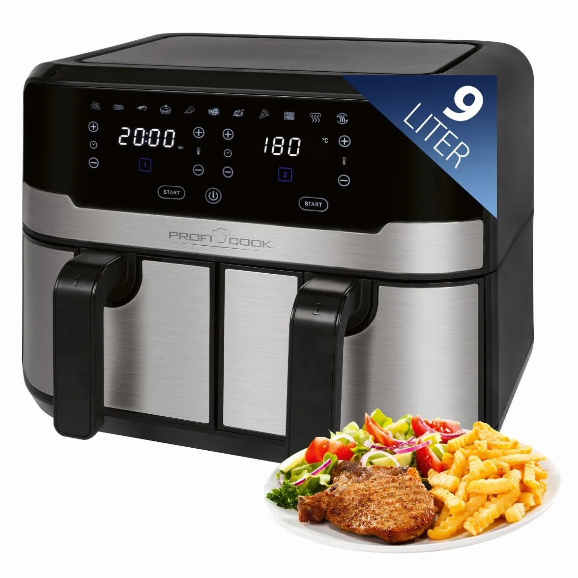 Proficook 501242 Frytkownica, Czarny/Srebrny, 4,5 l