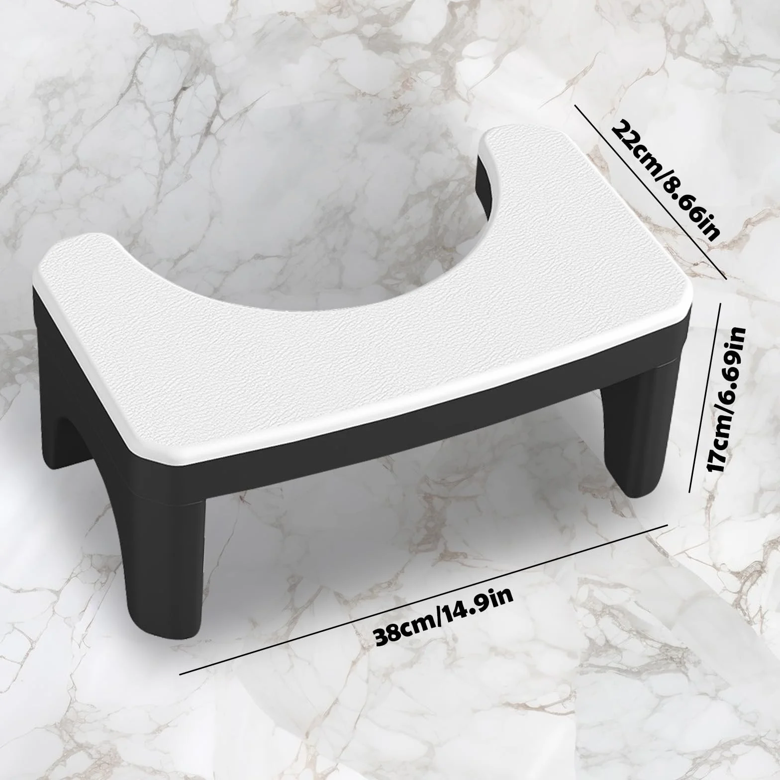 Taboret toaletowy, wielofunkcyjny taboret toaletowy, do domu, praktyczny i kompaktowy, stabilny, umożliwia przykucnięcie pozycji zapobiegającej zapchaniu się (biały)