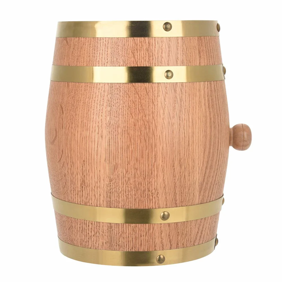 Oak Bar And Restaurant 3L Spodek Dębowy Beczka Dla Wieku 32 × 23 × 23 3L Vintage Dozownik drewna dębowego do whisky Tequila 3L Kran dębowy