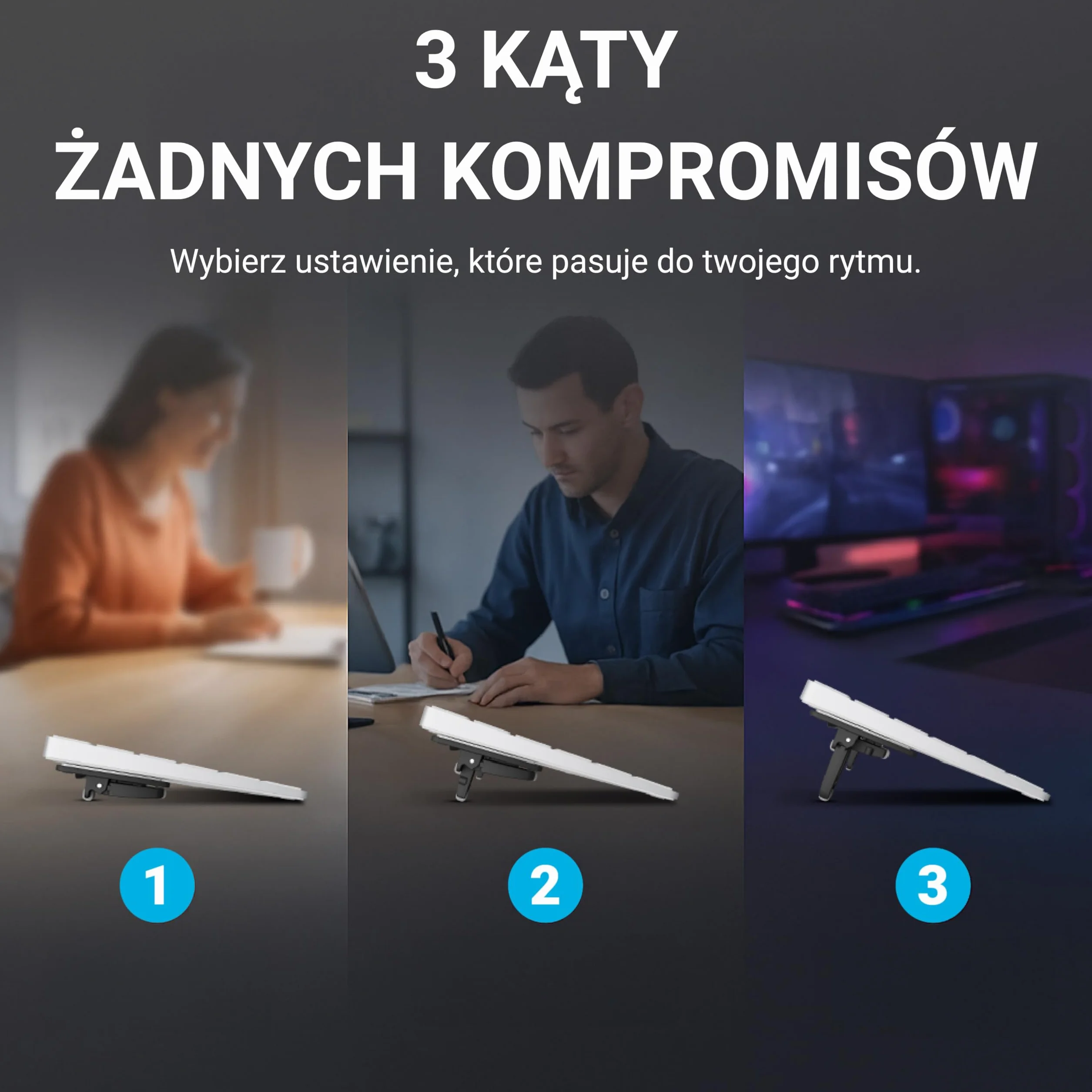GPG2 ESC Flip klawiatura komputerowa stojak na laptopa 3 regulowane kąty