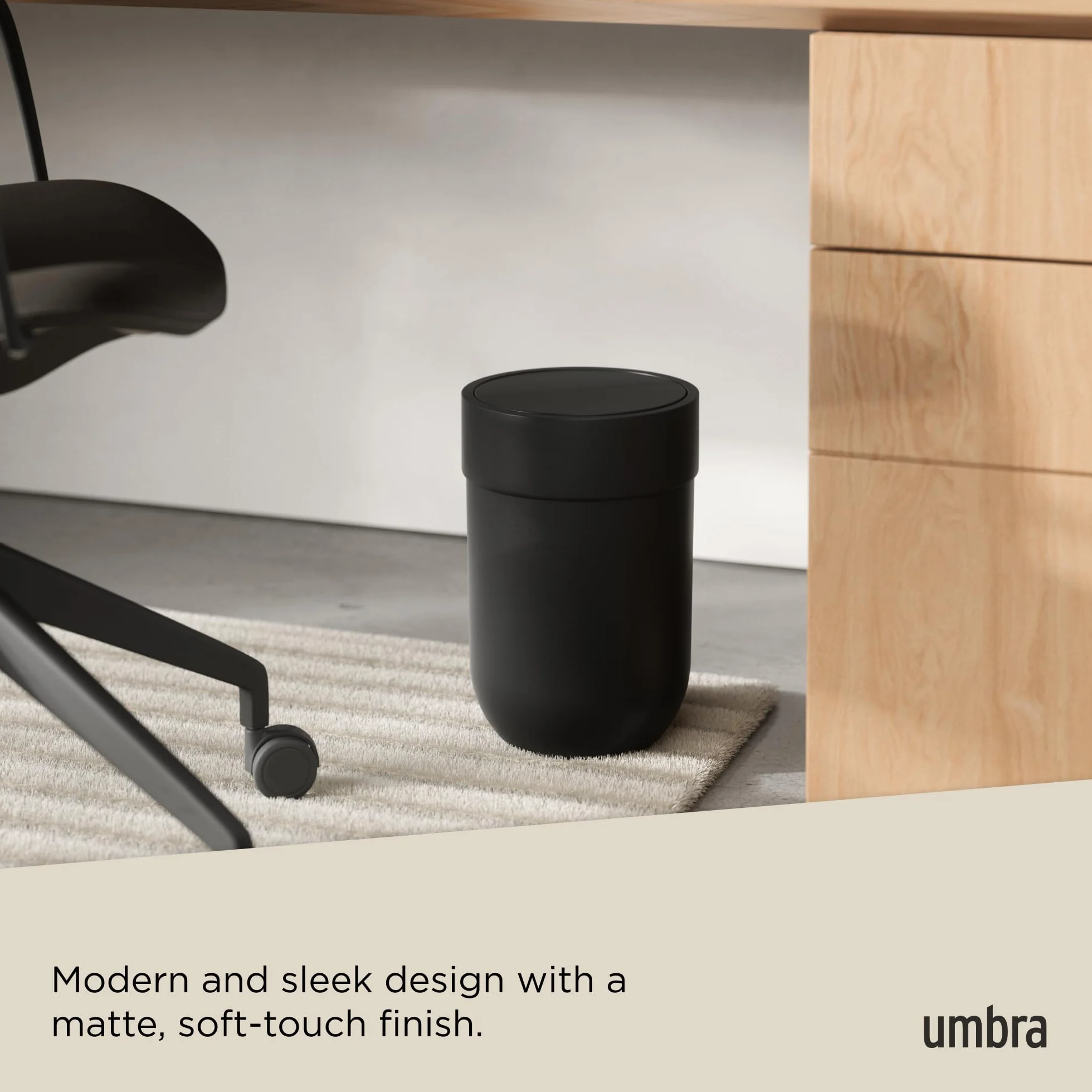 Umbra Touch Bath Collection Kosz na Śmieci, Czarny, 6 l