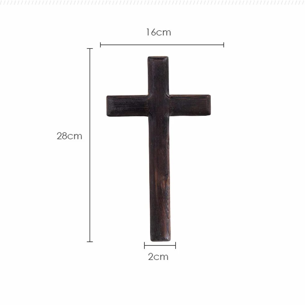 Drewniany Krzyż Christian Jesus Cross Dekoracja Stołu ściennego Duchowy Christian Jesus Cross 11x6,2x0,7 Cala Dekoracyjne Krzyże na ścianę do Pokoju Domowego(#1)