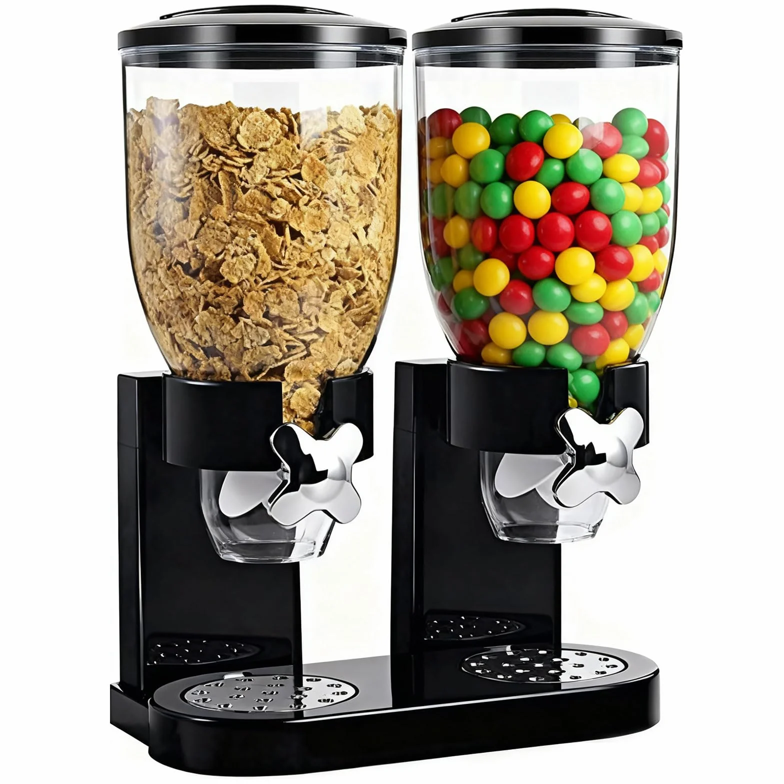 Cereal Dispenser 2 l, hermetyczny dozownik musli do organizacji przestrzeni kuchennej, dozownik do musli, zestaw 2 hermetycznych pojemników na musli, ryż, ziarna, słodycze, ziarna kawy