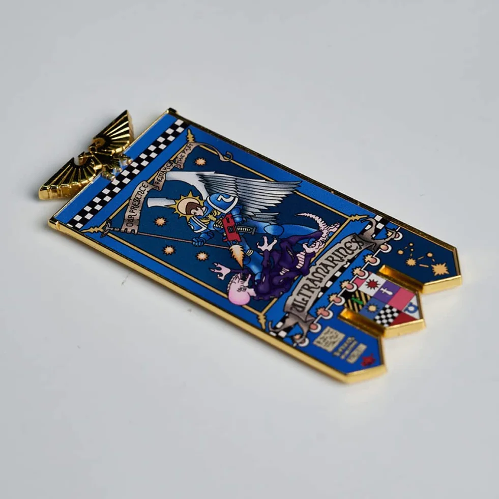 Starforged Space Marines Baner Chapter Kolekcja Lodówka Magnes Warhammer 40K-Grey Rycerze