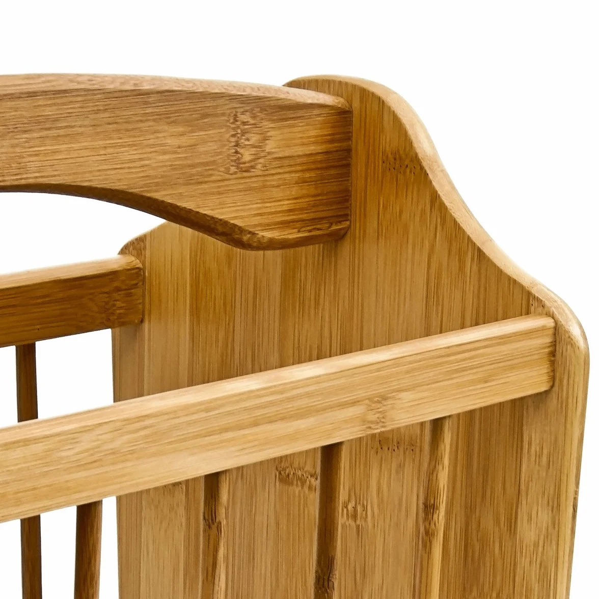 Relaxdays Stojak na czasopisma bambus 33x42x21 cm naturalny brąz