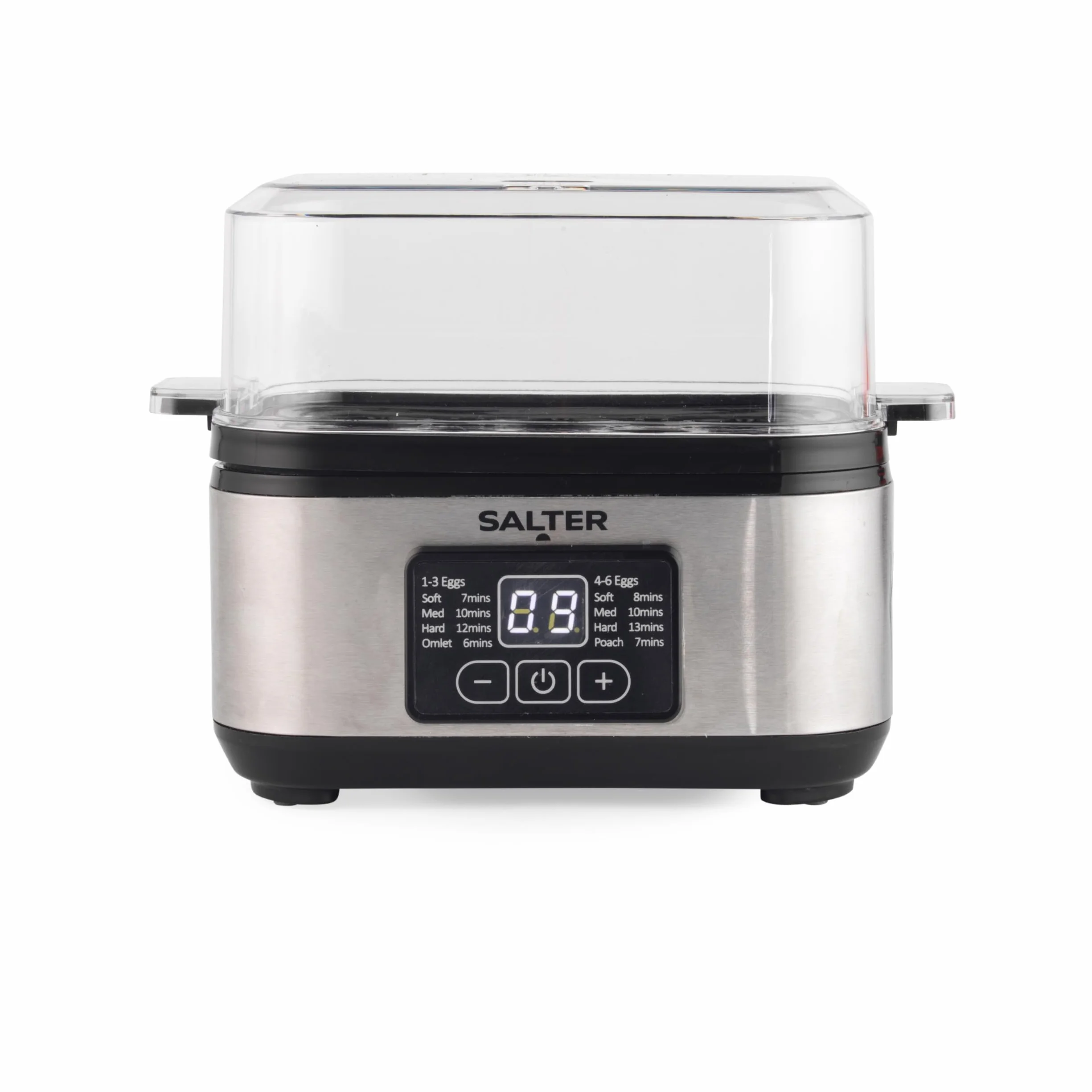 Salter Electric Multi EK6213 podgrzewacz wody, pojemność 6 jajek, świetny do miękkich dipów, twarde i poached jajka, zawiera kubek pomiarowy, wymienny stojak na jajka i 2 tace na wypychanie,
