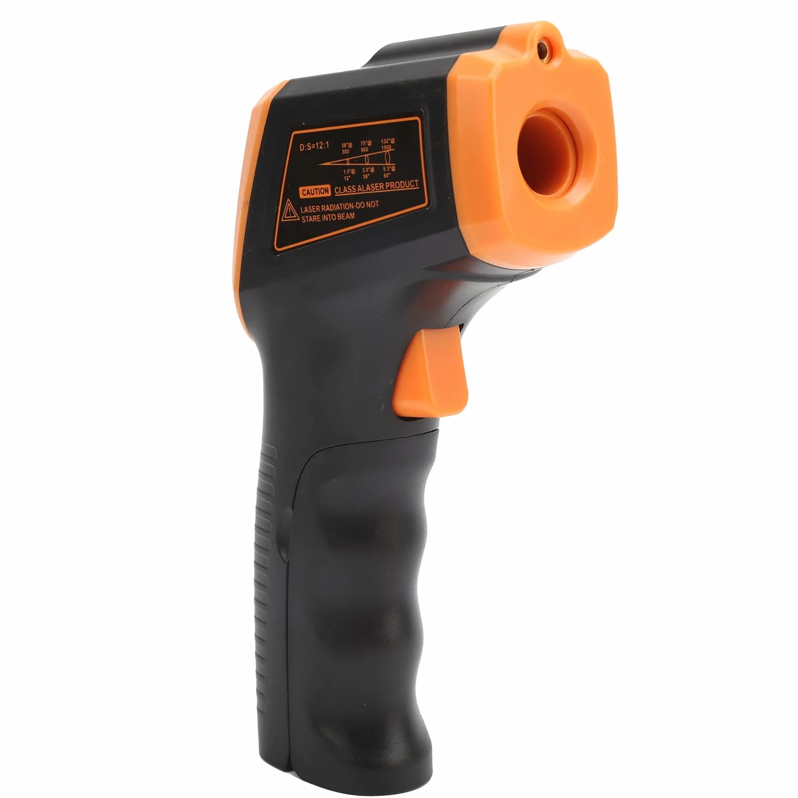 Termometr na Podczerwień, GM320S Laserowy Termometr na Podczerwień Temp Gun Bezdotykowy Termometr Cyfrowy z Wyświetlaczem LCD do Gotowania w Piecu do Pizzy Grill Kuchnia(Pomarańczowy)