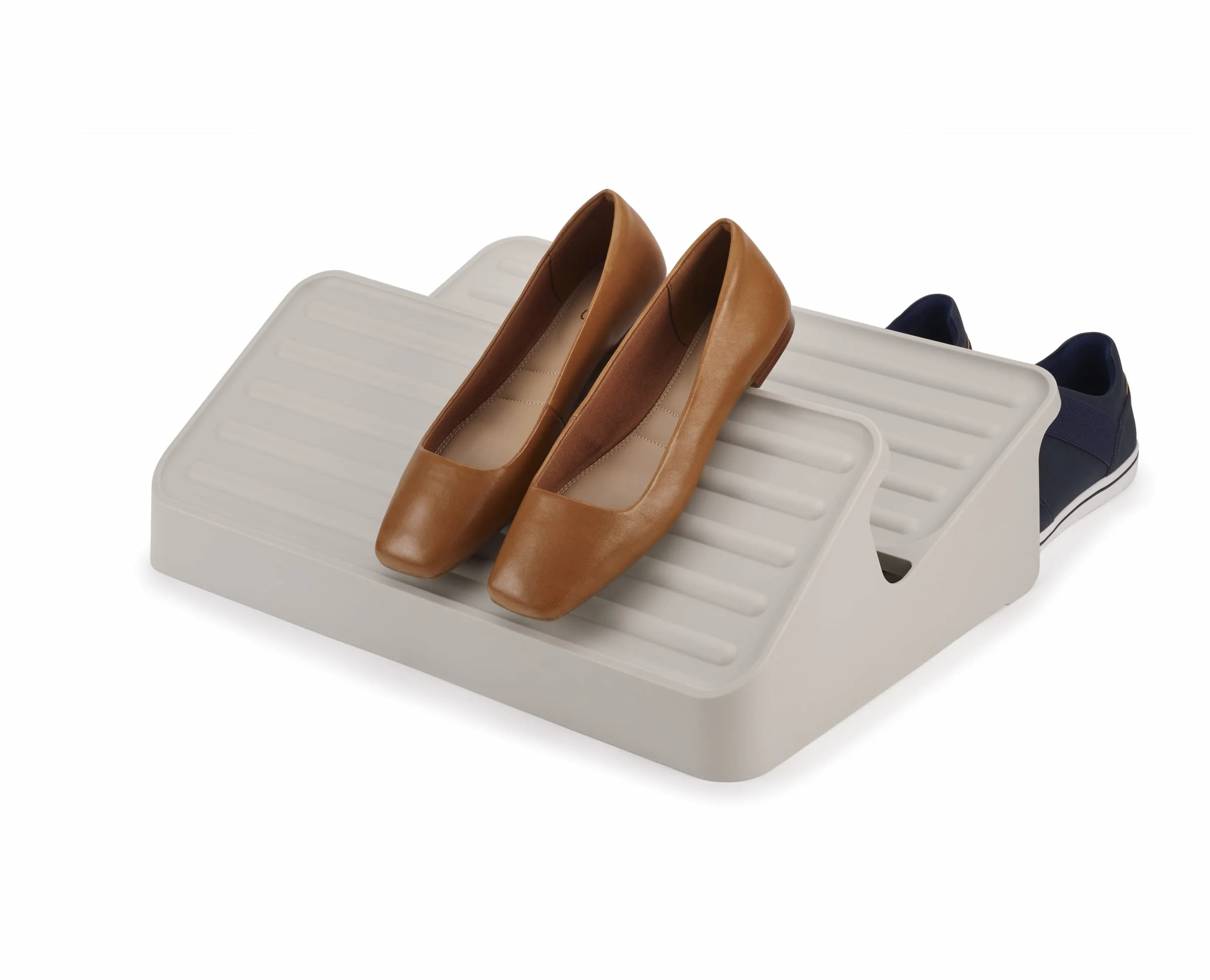 Joseph Joseph Shoe-In - 2-poziomowy oszczędzający miejsce organizator stojaków na buty, mieści do 6 par, Large- Ecru