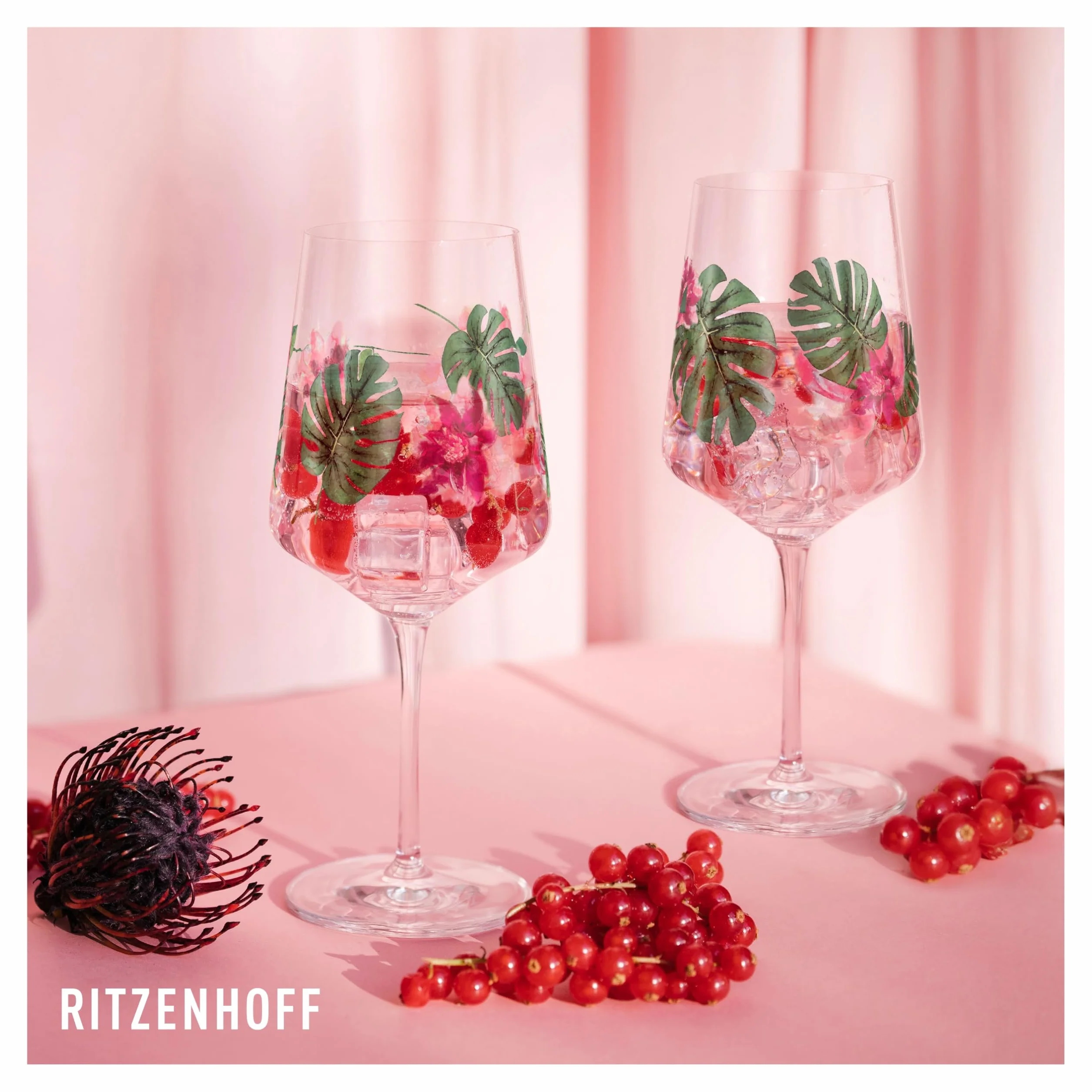 Ritzenhoff Sommersonett Zestaw Kieliszków do Aperitifu Szkło Różowy/Zielony 544 ml
