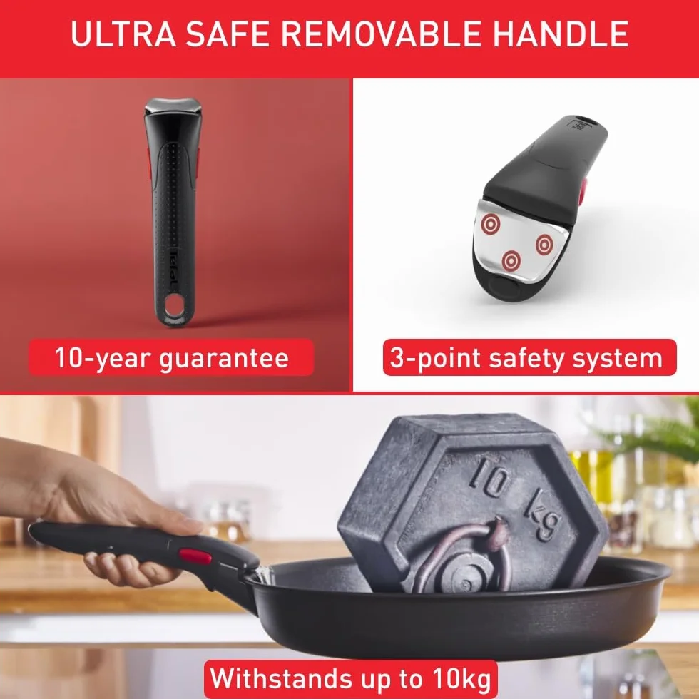Tefal Ingenio Easy On Zestaw Patelni 3-Częściowy, Czarny, Ø 24 cm/Ø 28 cm