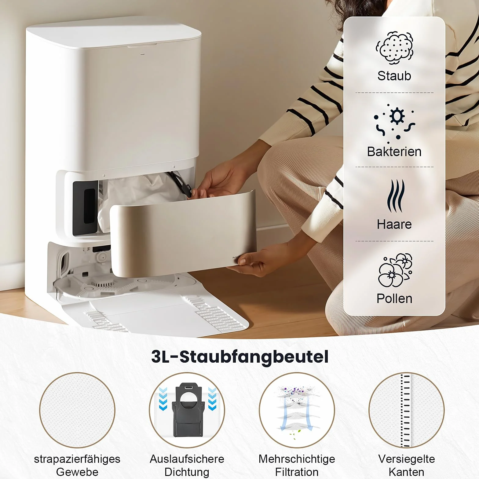 25 sztuk akcesoriów do robota odkurzającego DREAME L10s Ultra Gen 2/L10s Pro Ultra Heat /X30 Ultra/L40s Ultra CE/AE/MOVA E30 Ultra, 2 główne szczotki, 6 ściereczek do czyszczenia, 4 filtry, 6 worków