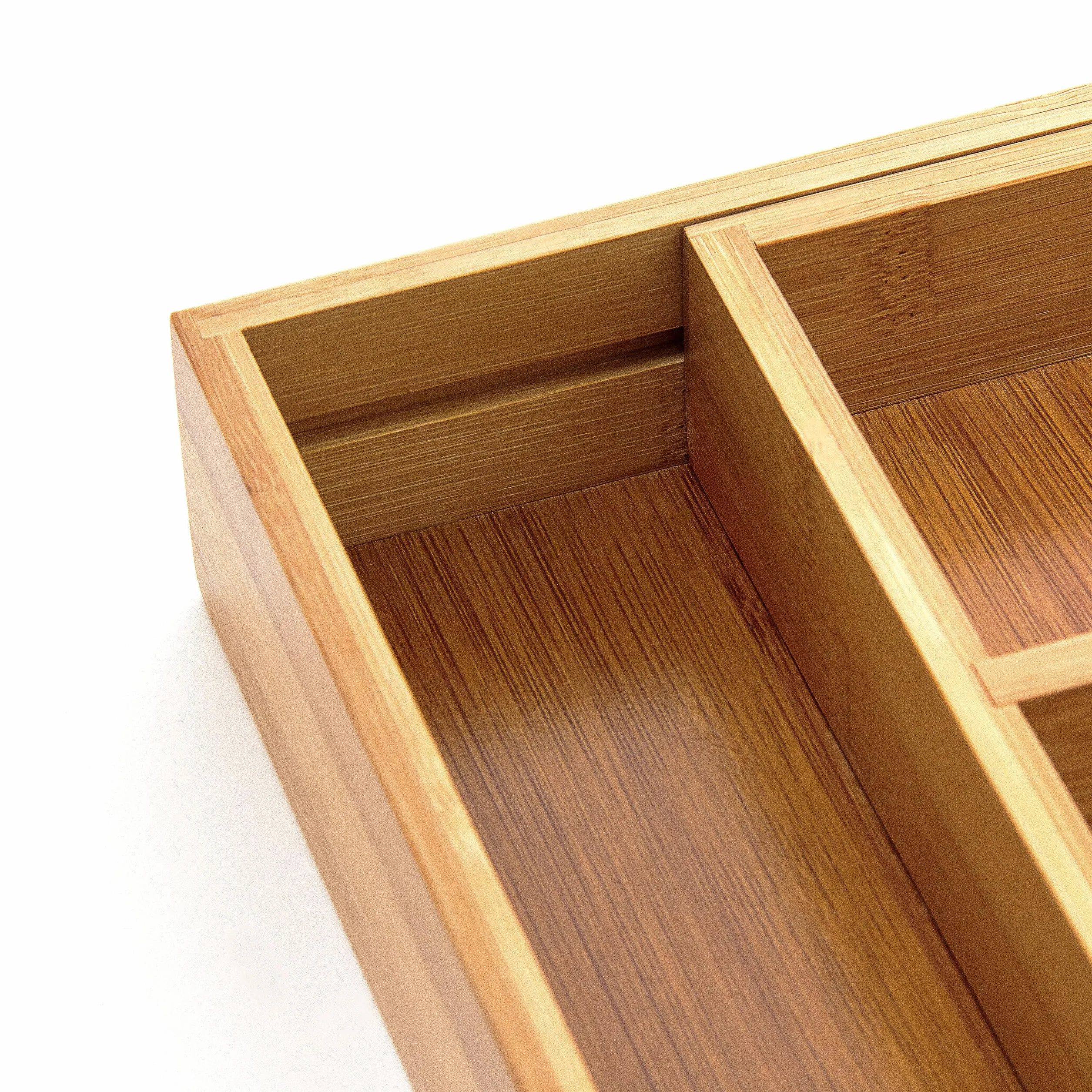 Relaxdays Wysuwany taca na sztućce HBT 5 x 48,5 x 28 cm bambusowa wkładka na sztućce z 5 do 7 przegródkami jako organizer kuchenny i wkładka szuflady łatwa w pielęgnacji taca na sztućce do wszystkich szuflad, naturalna