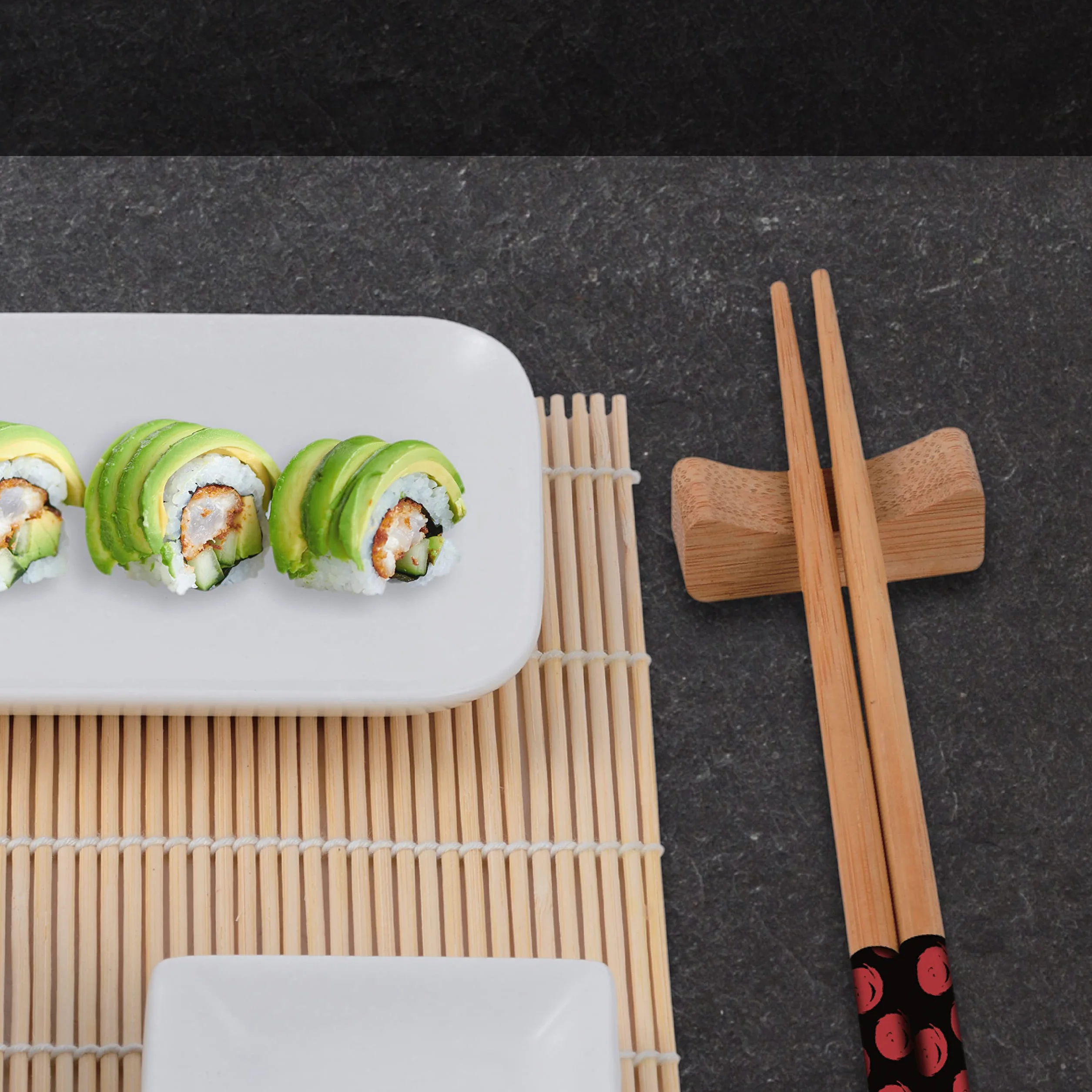 MasterPRO BGMP-11010 zestaw DE 12 Pieces (PORCELANA + Bambu + Madera) Bergner Coleción talerze do sushi, połączenie