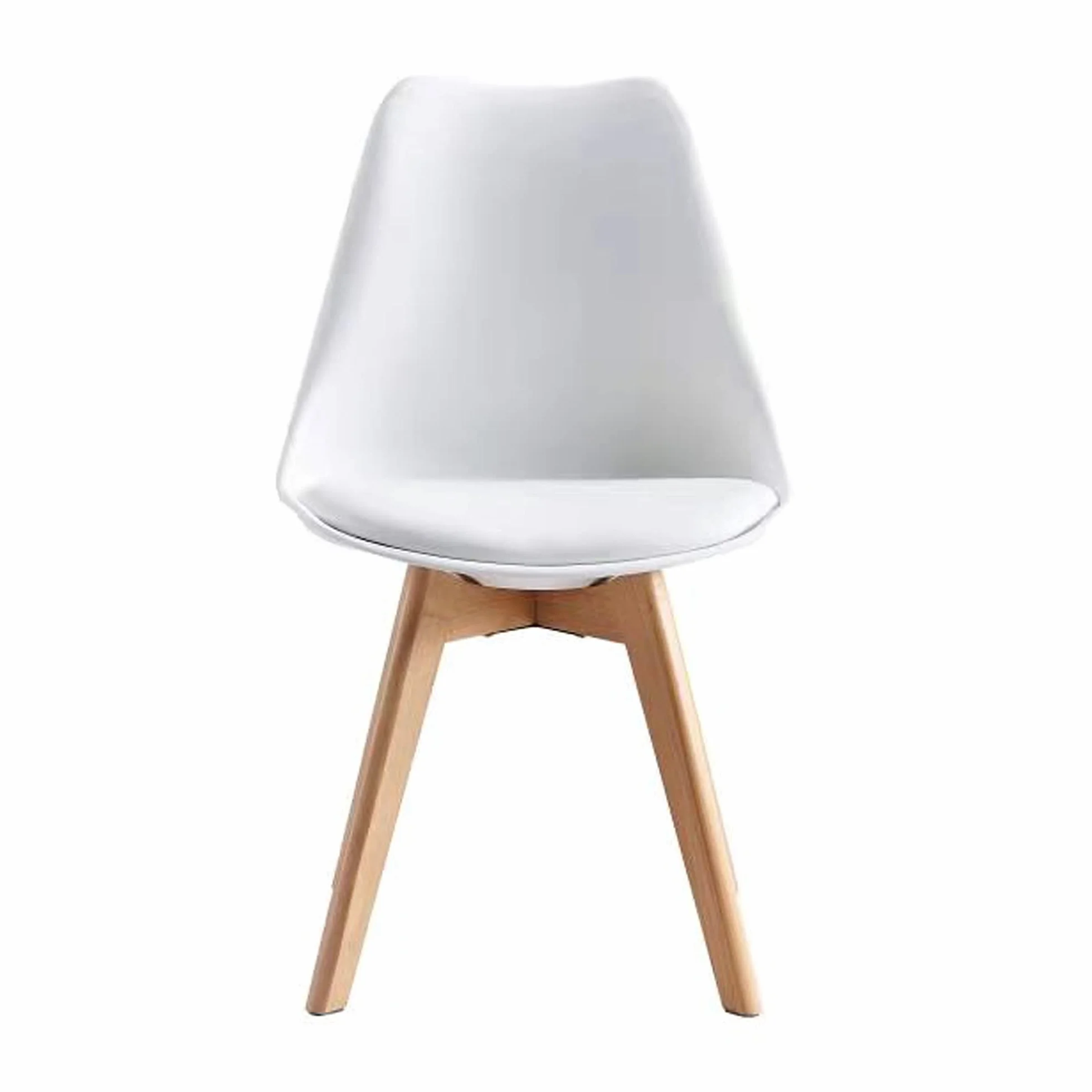 mcc direct Zestaw 4 krzeseł do jadalni, do kuchni, biura, poczekalni, krzesło designerskie Eva (Biały)