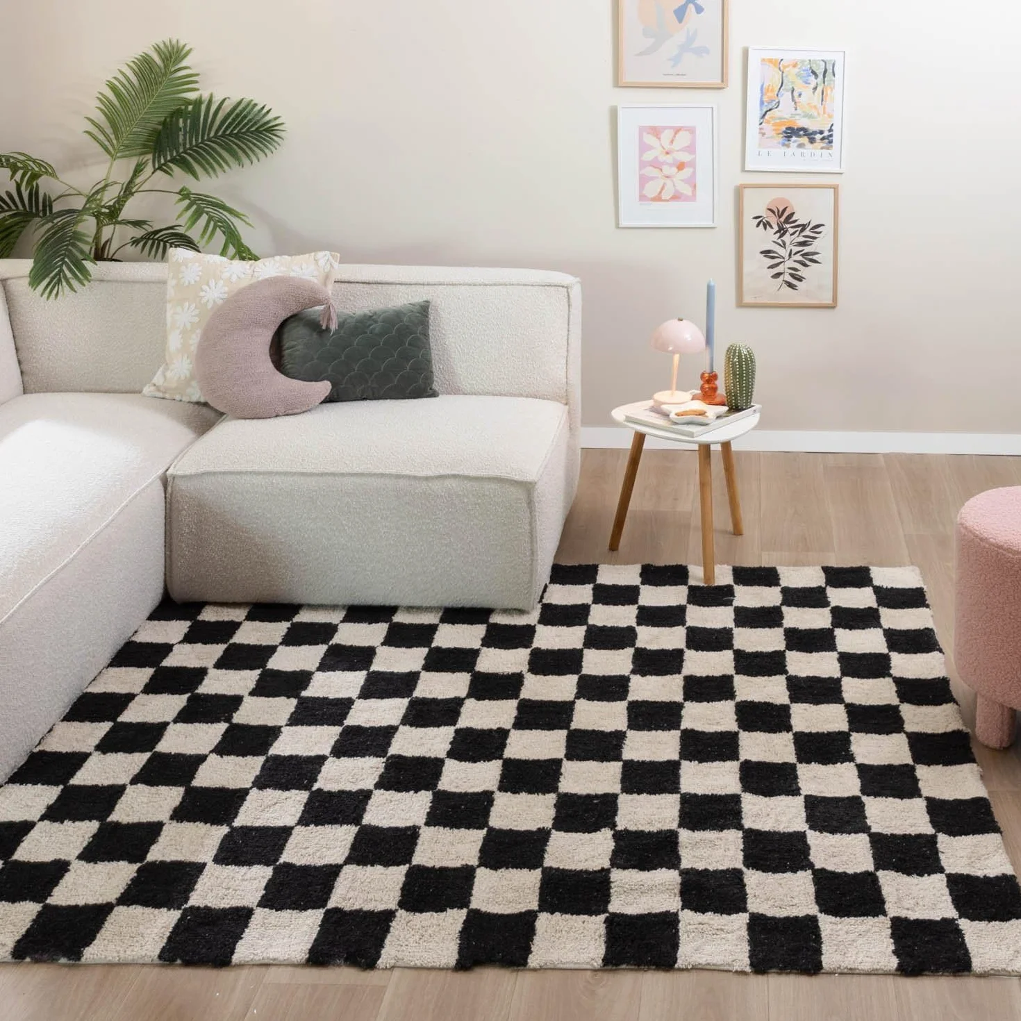 FRAAI | Home & Living Dywan Retro - Gambit Czarny/Biały - Bawełna - Nowoczesny, Retro - Dywan