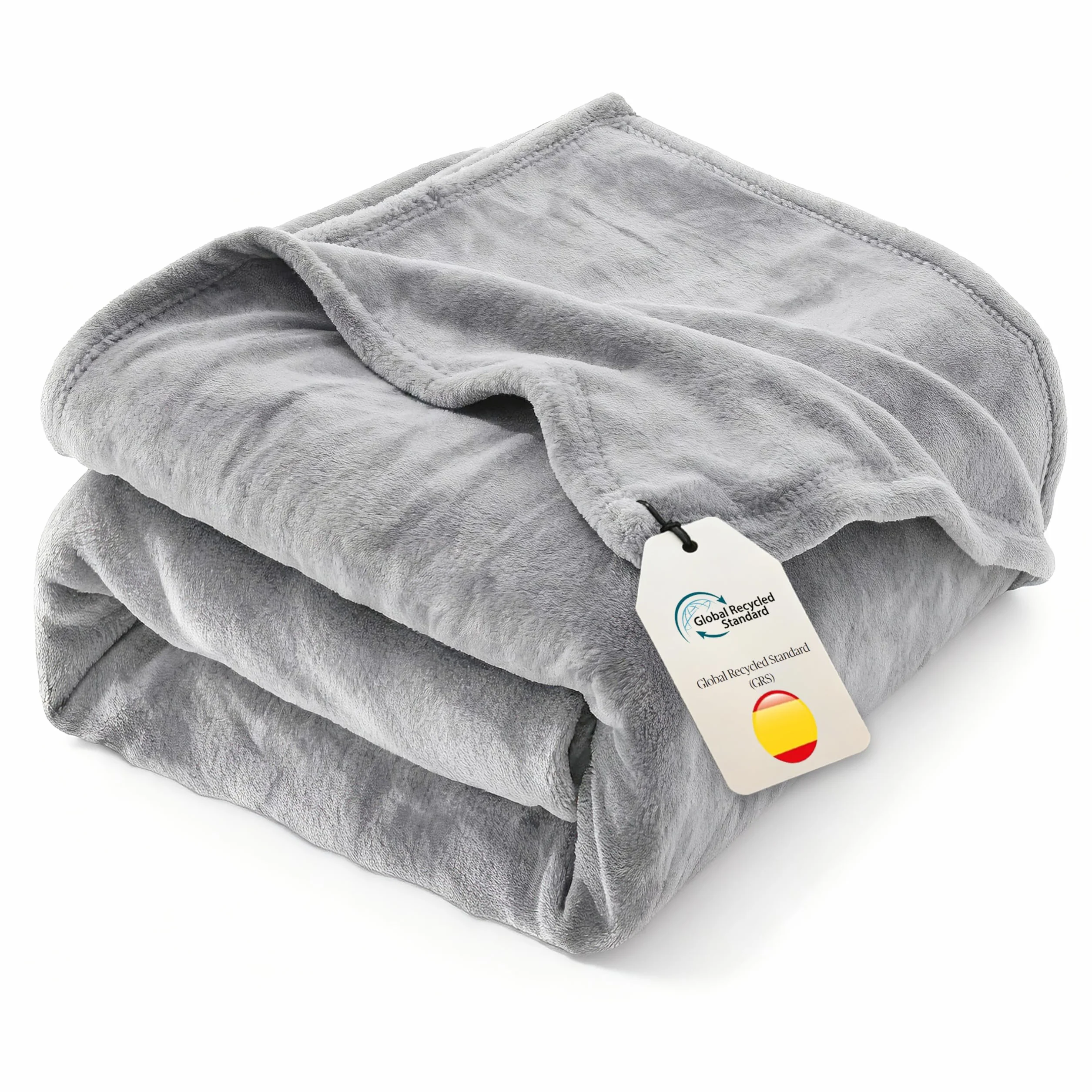 AiTodos® Koc Polarowy Miękki 230x270 cm – Duży Puszysty Koc Flanelowy na Łóżko King Size i Wielką Kanapę, Ciepły, Do Prania w Pralce, Szary