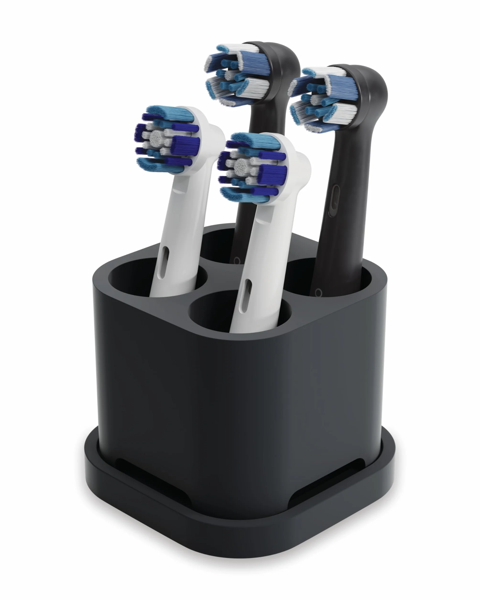 Uchwyt na 4 końcówki i szczoteczki do zębów Silikon spożywczy Czarny Kompatybilny z Oral-B iO Philips Sonicare Waterpik Fairywill