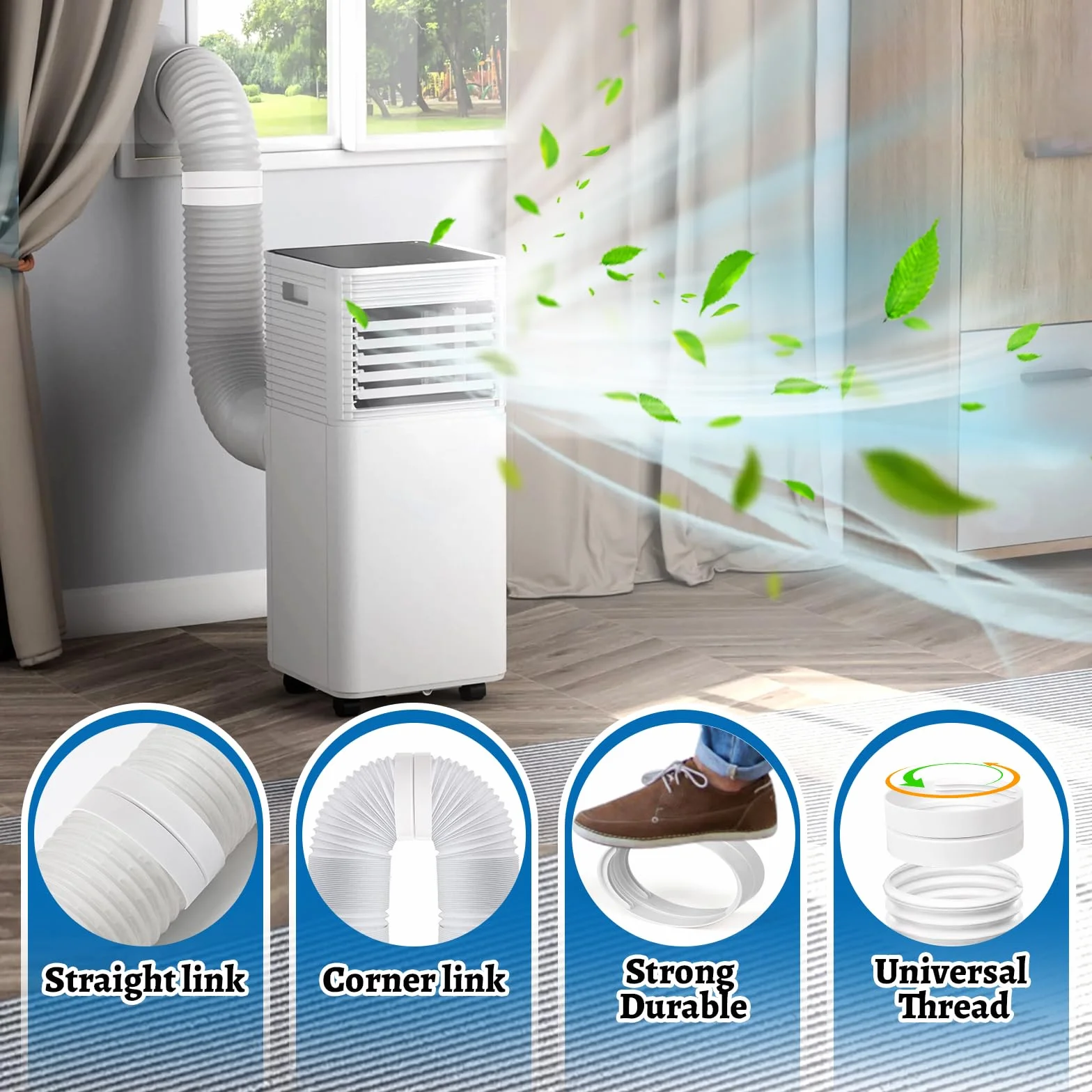 Przedłużenie węża klimatyzacji 14 cm, uniwersalne złącze adapter wylotowy do przenośnego klimatyzatora