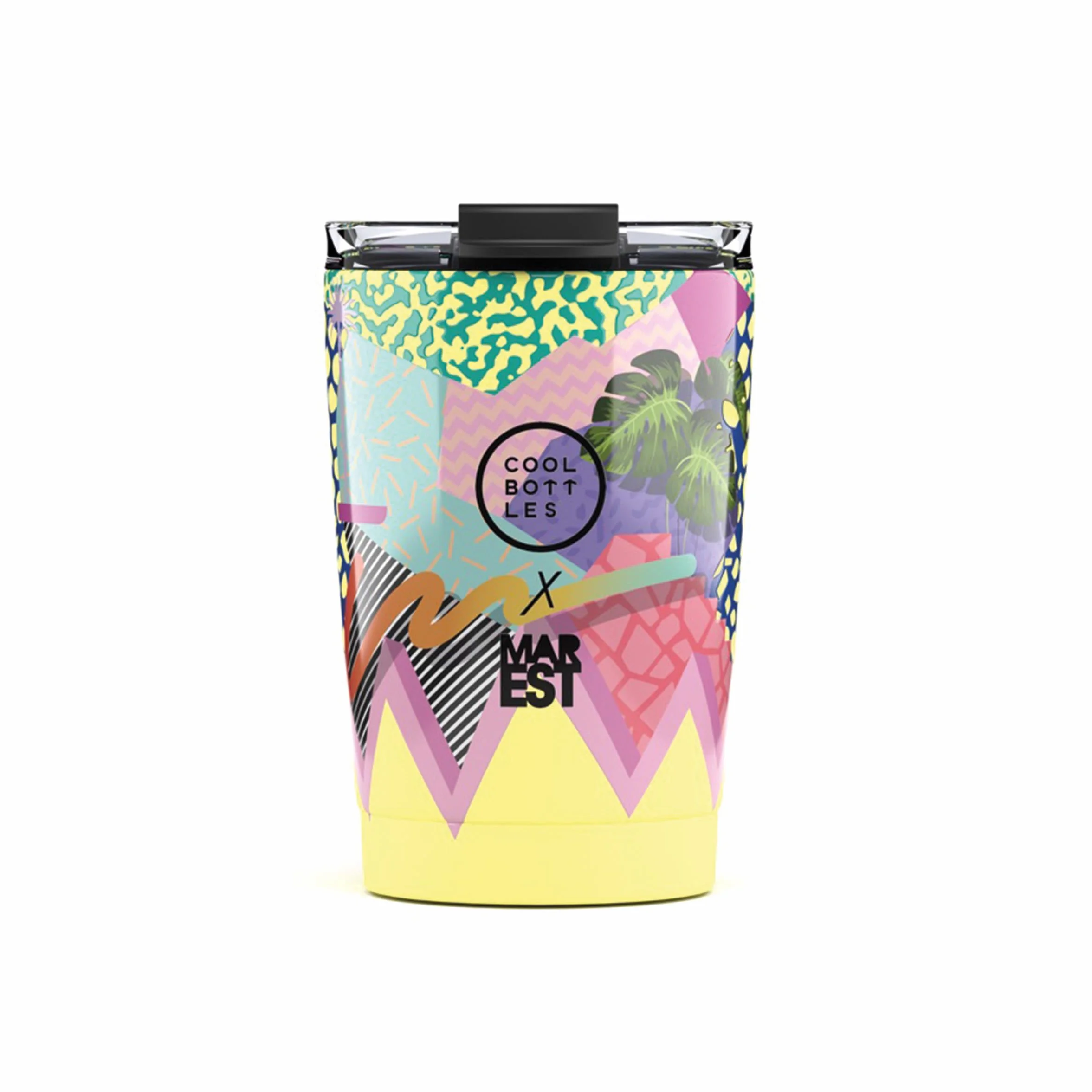 Cool Bottles - Termos do kawy, kubek termiczny ze stali nierdzewnej, kubek do kawy - 10 godzin zimne i gorące napoje 5 godzin - Szczelna pokrywka, bez BPA - Mediterranean, 330 ml
