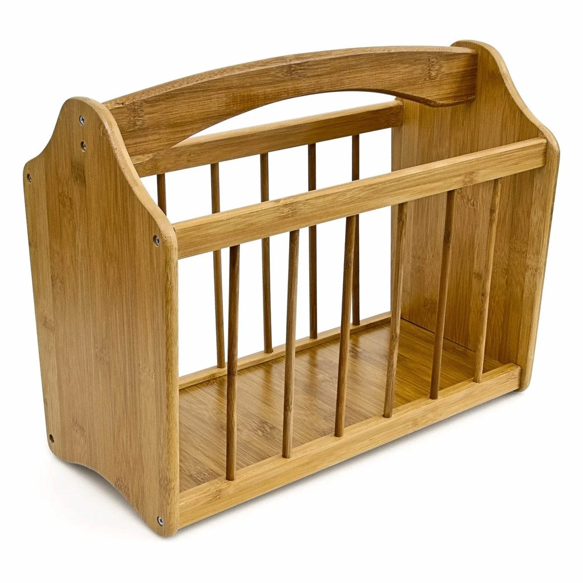Relaxdays Stojak na czasopisma bambus 33x42x21 cm naturalny brąz